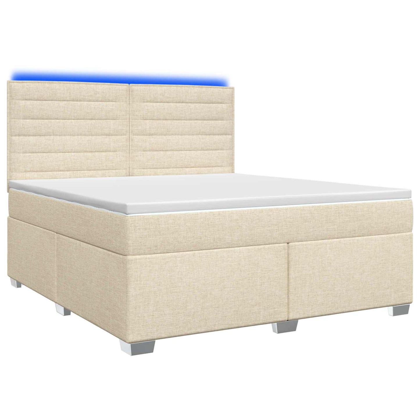 vidaXL Κρεβάτι box spring με στρώμα Κρεμ 160 x 200 cm Ύφασμα
