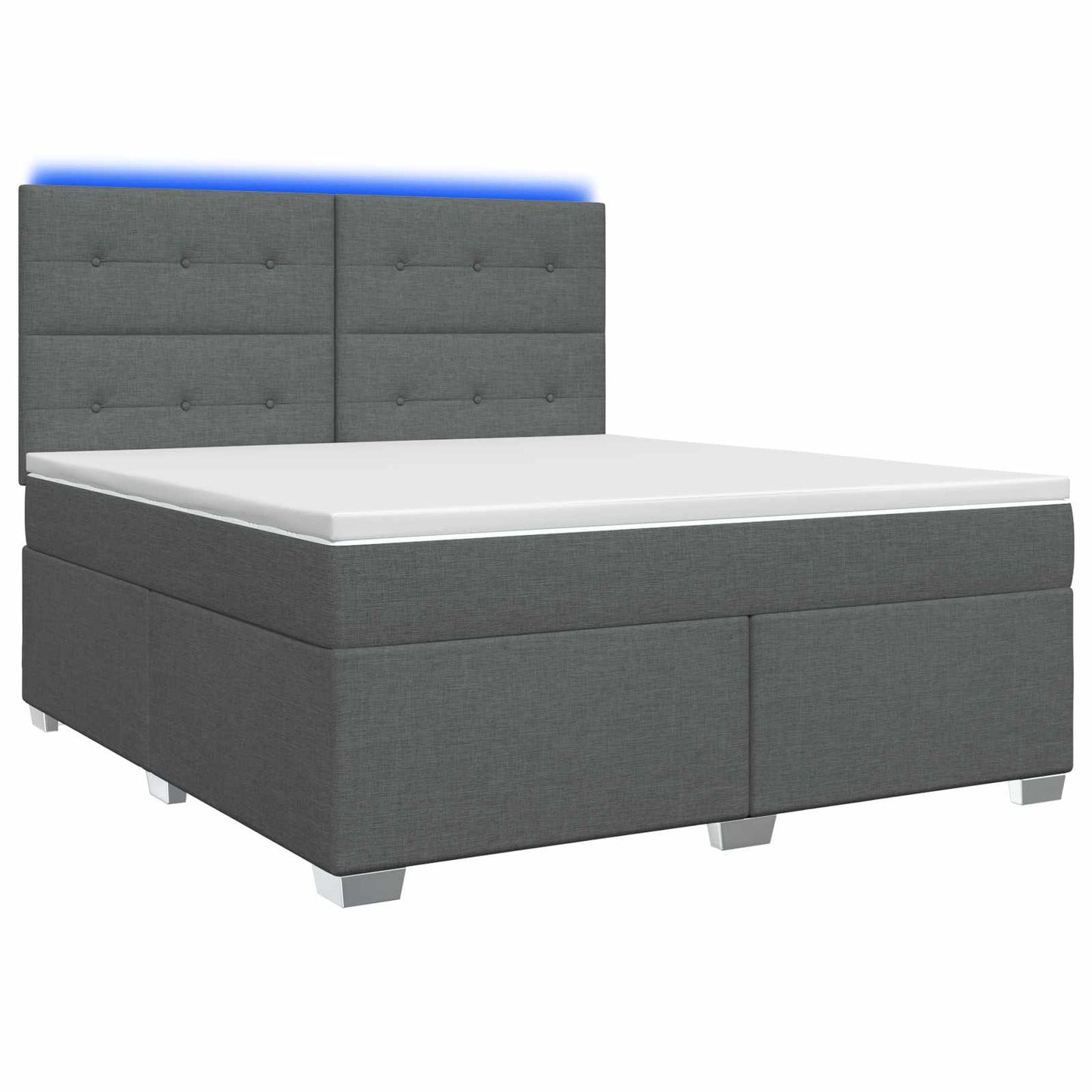 vidaXL Κρεβάτι box spring με στρώμα Σκούρο Γκρι 160 x 200 cm Ύφασμα