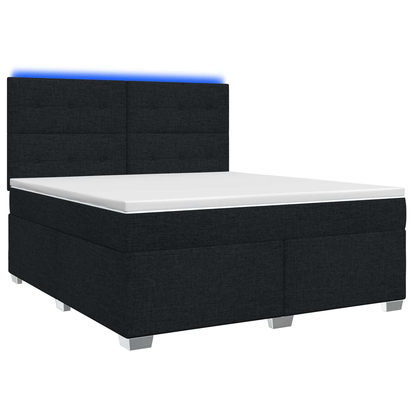 vidaXL Κρεβάτι box spring με στρώμα Μαύρο 160 x 200 cm Ύφασμα