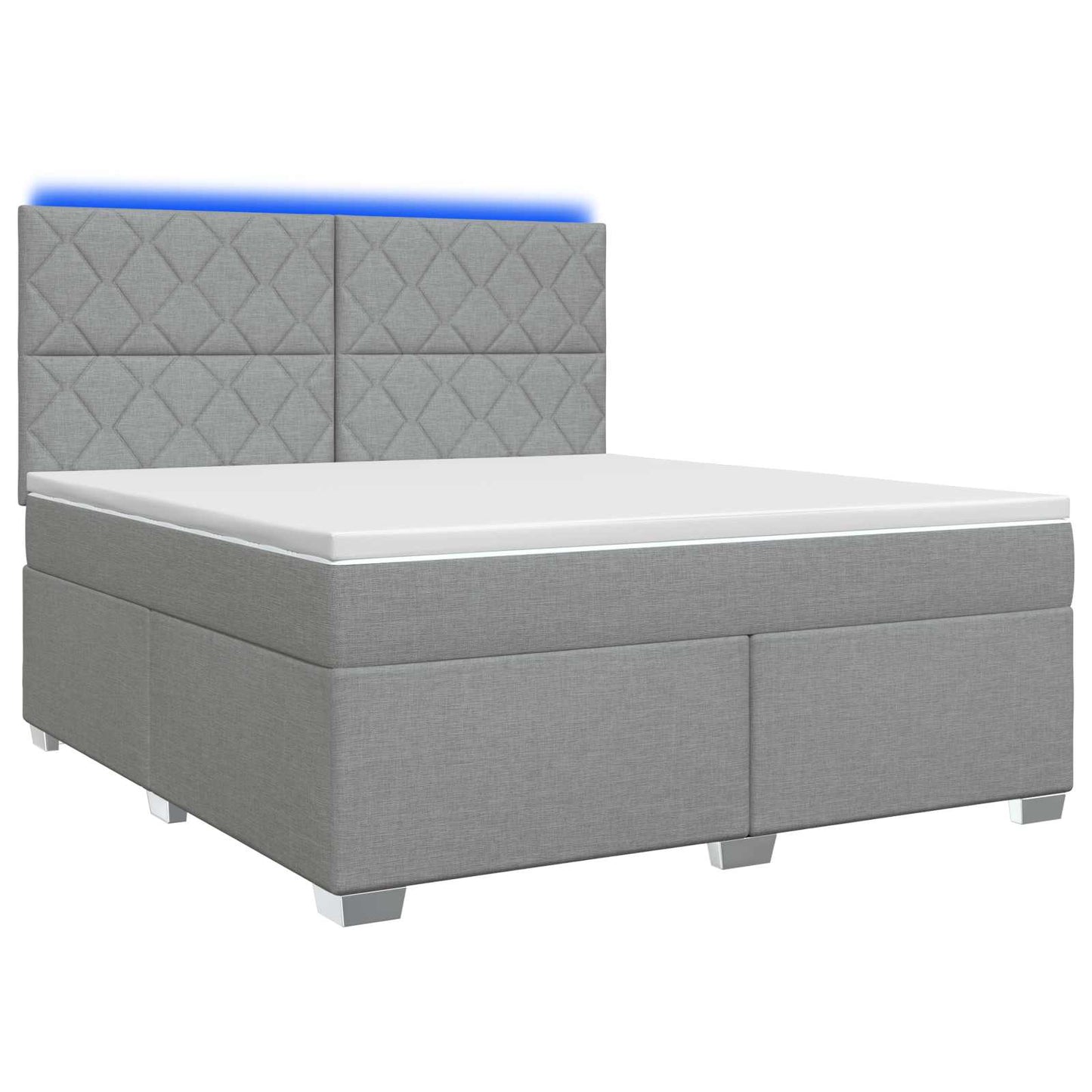 vidaXL Κρεβάτι box spring με στρώμα Ανοιχτό γκρι 160 x 200 cm Ύφασμα