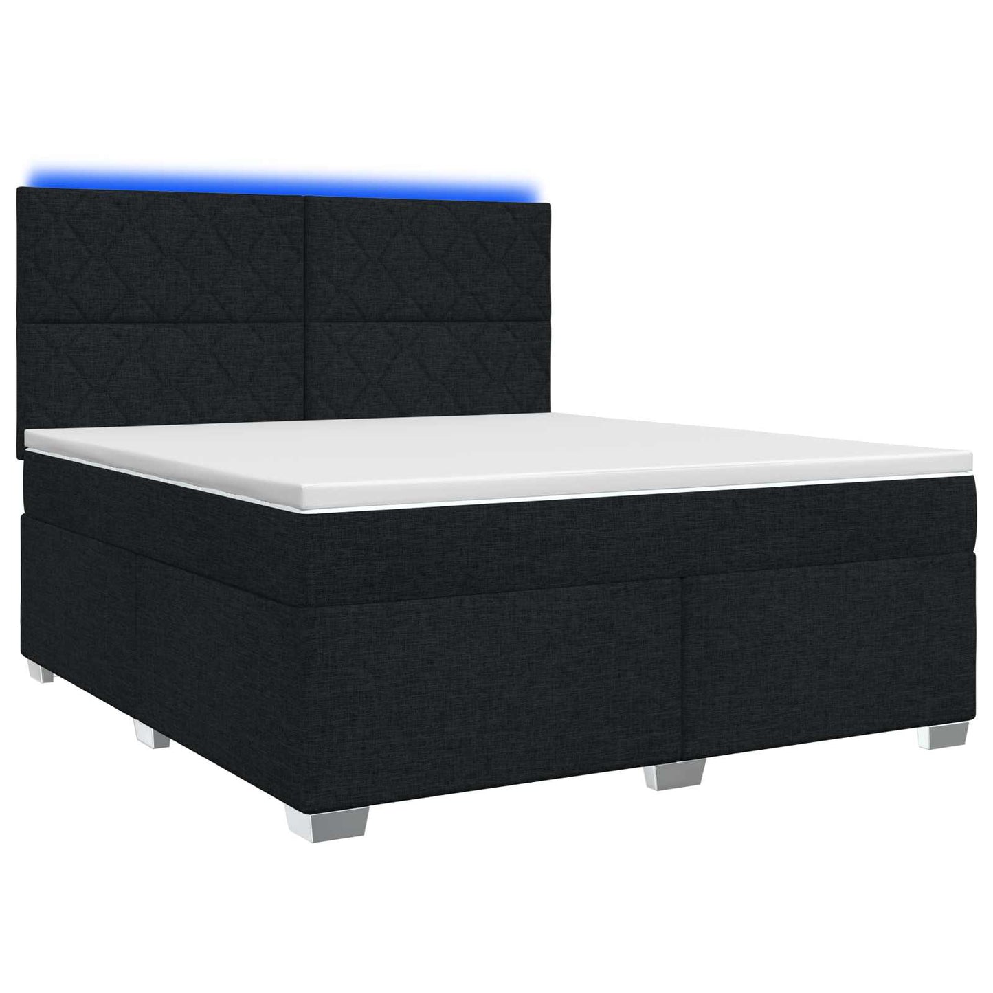 vidaXL Κρεβάτι box spring με στρώμα Μαύρο 160 x 200 cm Ύφασμα