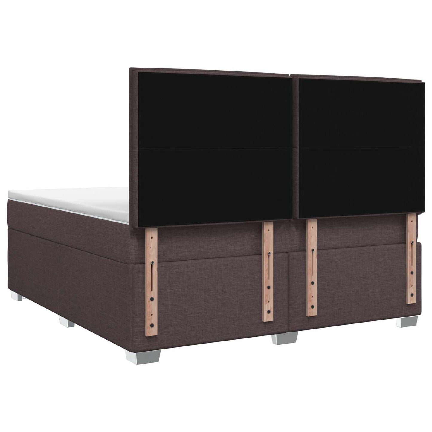 vidaXL Κρεβάτι box spring με στρώμα Σκούρο Καφέ 160 x 200 cm Ύφασμα