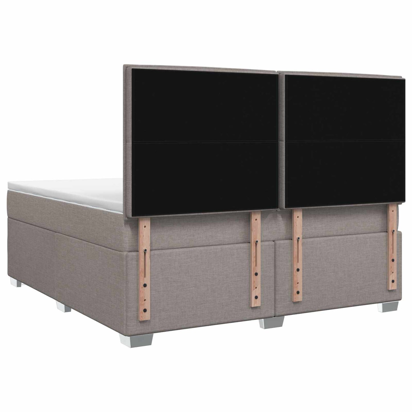 vidaXL Κρεβάτι box spring με στρώμα Taupe 160 x 200 cm Ύφασμα