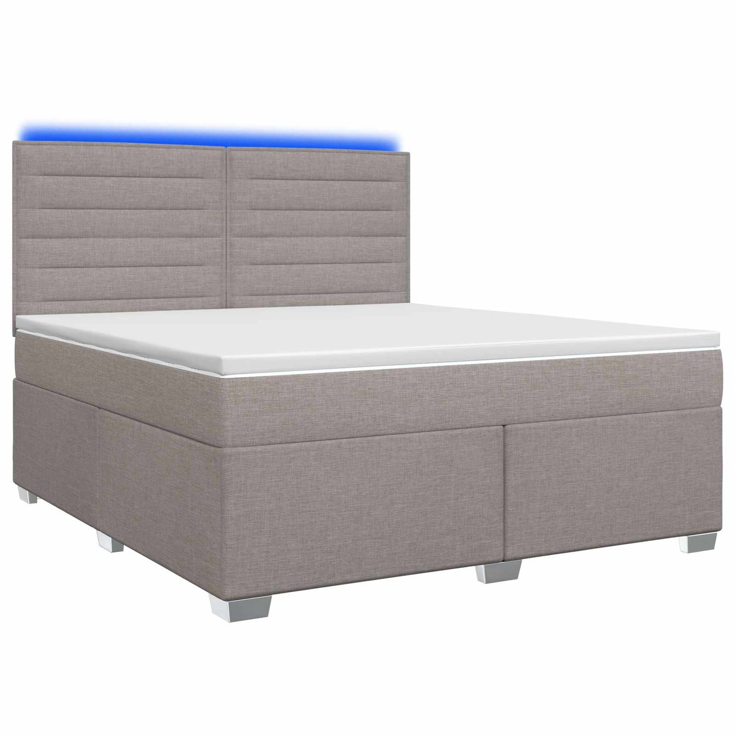 vidaXL Κρεβάτι box spring με στρώμα Taupe 180 x 200 cm Ύφασμα