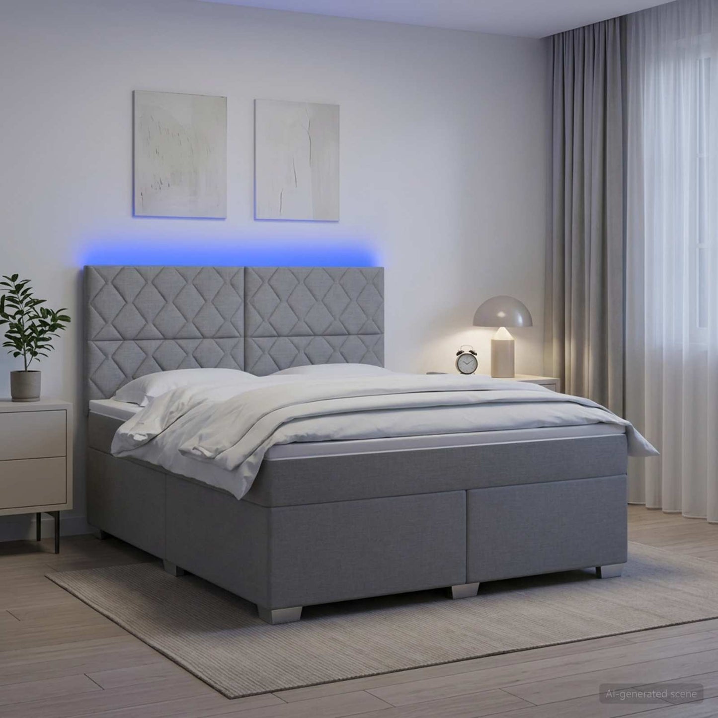 vidaXL Κρεβάτι box spring με στρώμα Ανοιχτό γκρι 140 x 200 cm Ύφασμα