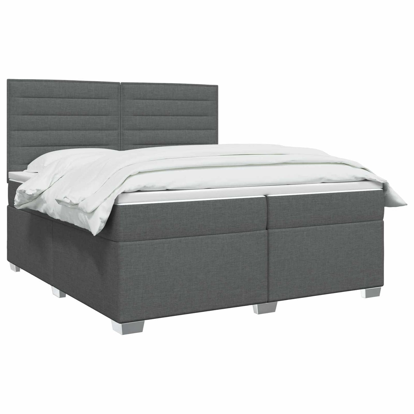 vidaXL Κρεβάτι box spring με στρώμα Σκούρο Γκρι 200 x 200 cm Ύφασμα