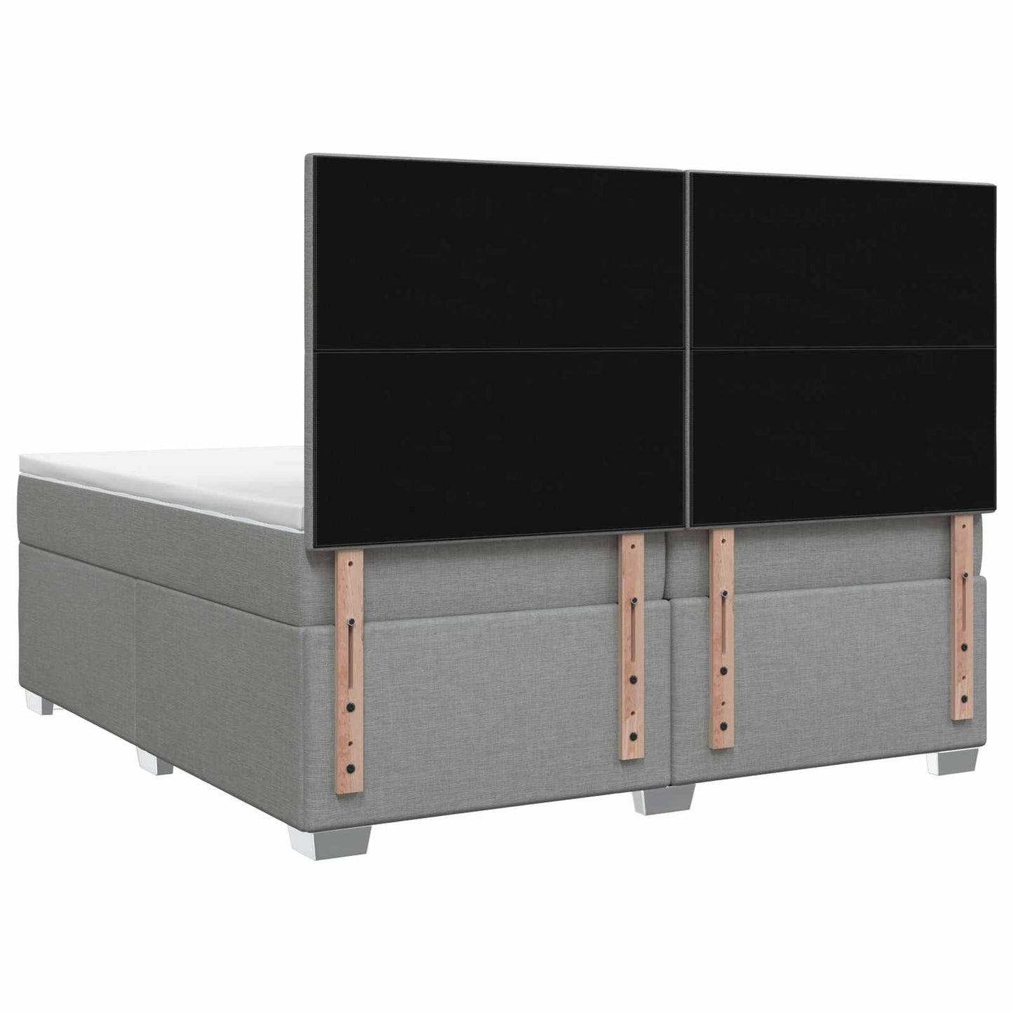 vidaXL Κρεβάτι box spring με στρώμα Ανοιχτό γκρι 200 x 200 cm Ύφασμα