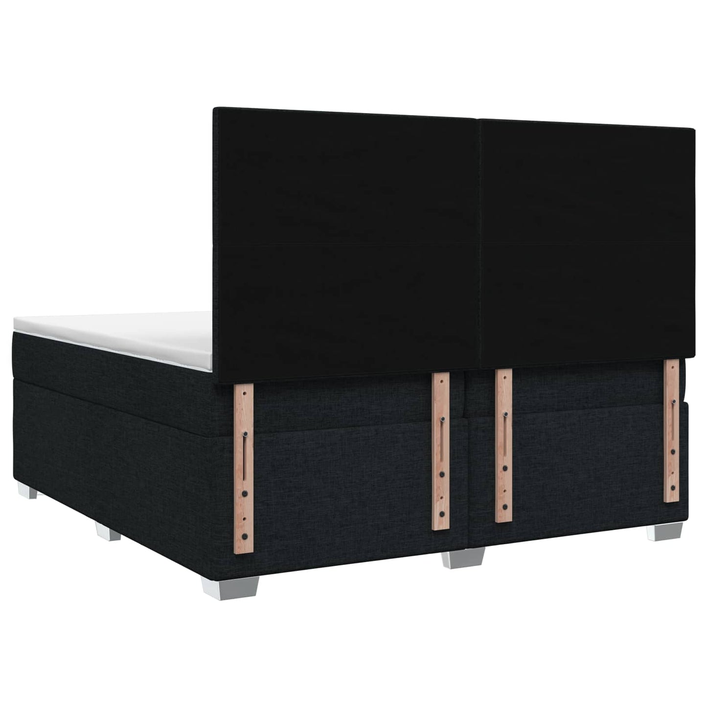 vidaXL Κρεβάτι box spring με στρώμα Μαύρο 200 x 200 cm Ύφασμα