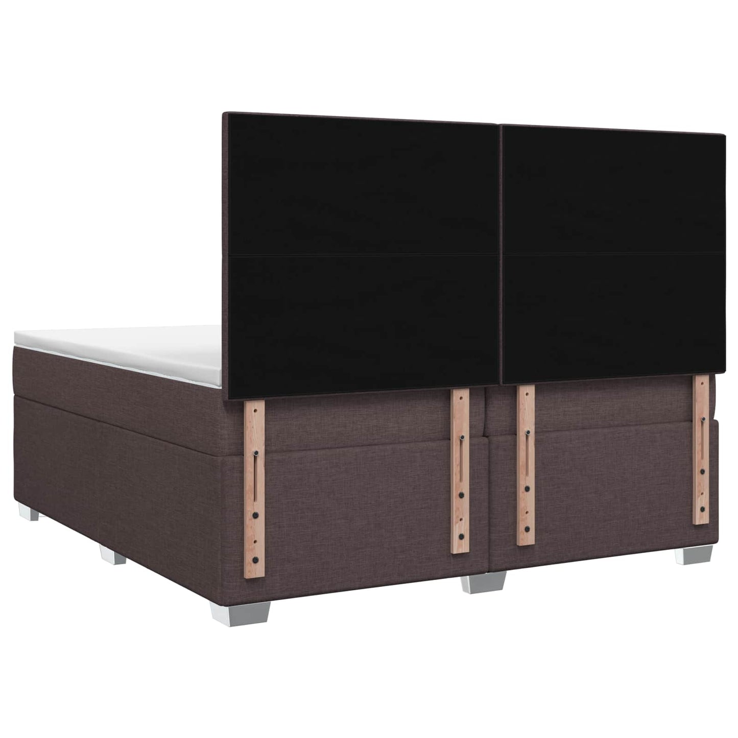 vidaXL Κρεβάτι box spring με στρώμα Σκούρο Καφέ 200 x 200 cm Ύφασμα