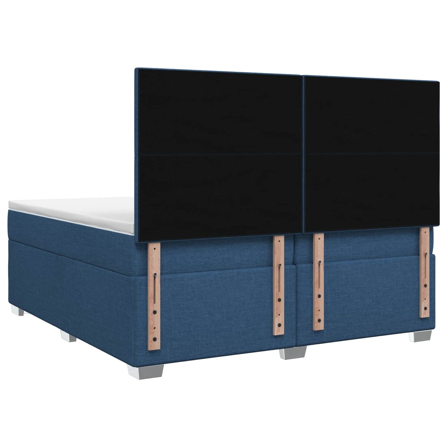 vidaXL Κρεβάτι box spring με στρώμα Μπλε 200 x 200 cm Ύφασμα