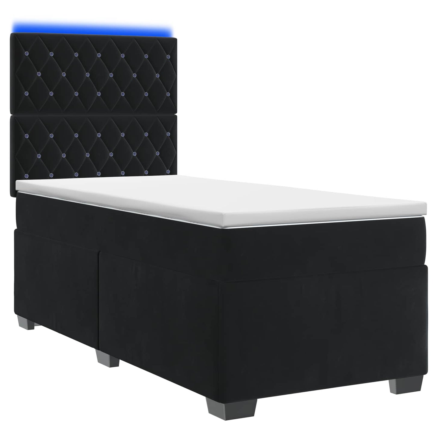 vidaXL Κρεβάτι box spring με στρώμα Μαύρο 80 x 200 cm Βελούδο