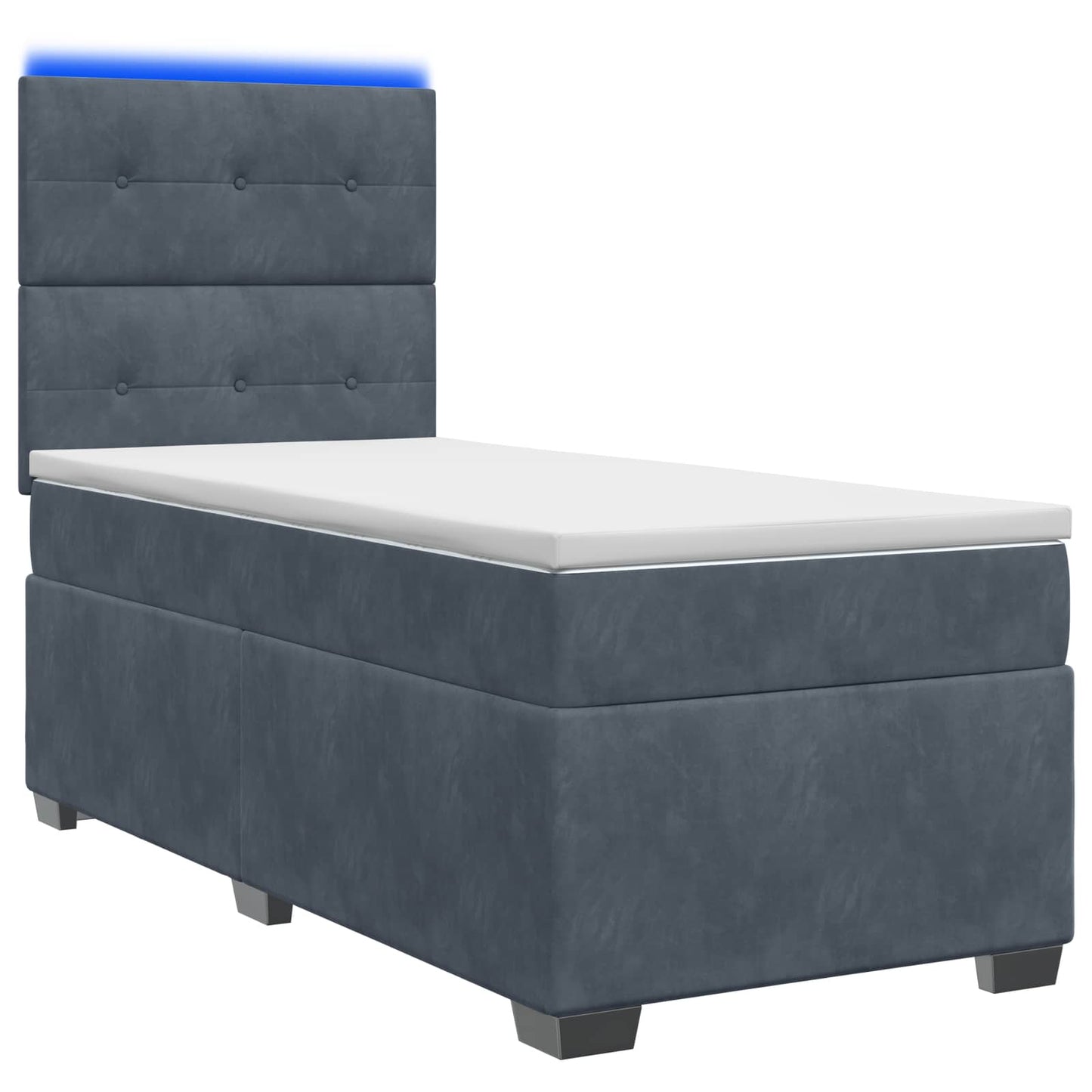 vidaXL Κρεβάτι box spring με στρώμα Σκούρο Γκρι 80 x 200 cm Βελούδο