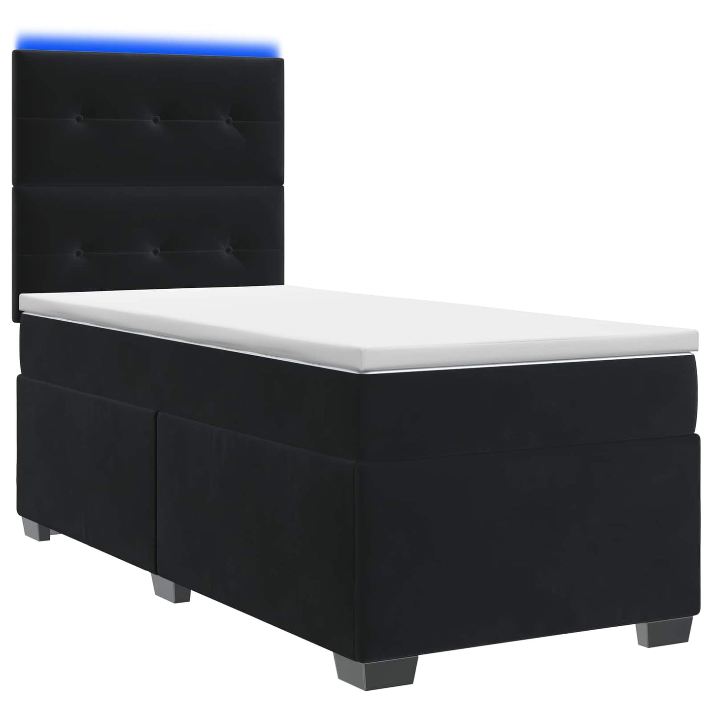 vidaXL Κρεβάτι box spring με στρώμα Μαύρο 80 x 200 cm Βελούδο