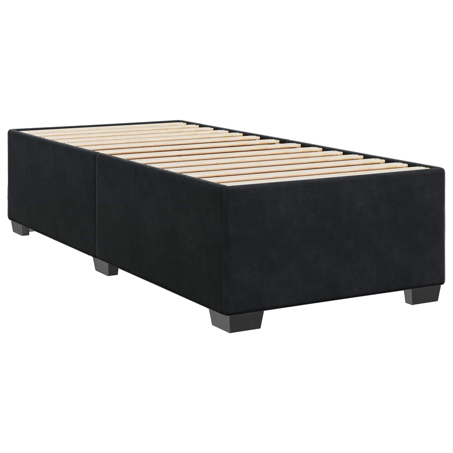 vidaXL Κρεβάτι box spring με στρώμα Μαύρο 80 x 200 cm Βελούδο
