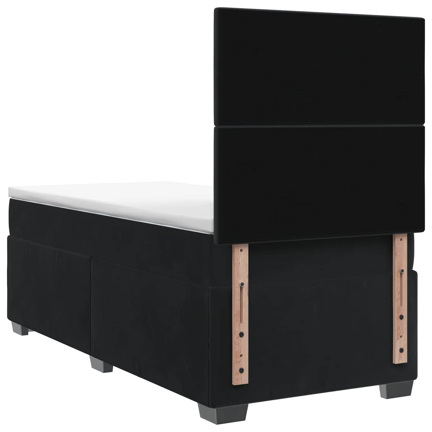 vidaXL Κρεβάτι box spring με στρώμα Μαύρο 80 x 200 cm Βελούδο
