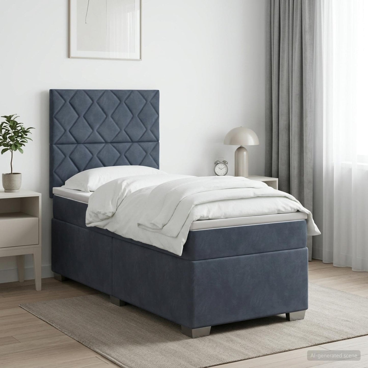 vidaXL Κρεβάτι box spring με στρώμα Σκούρο Γκρι 80 x 200 cm Βελούδο