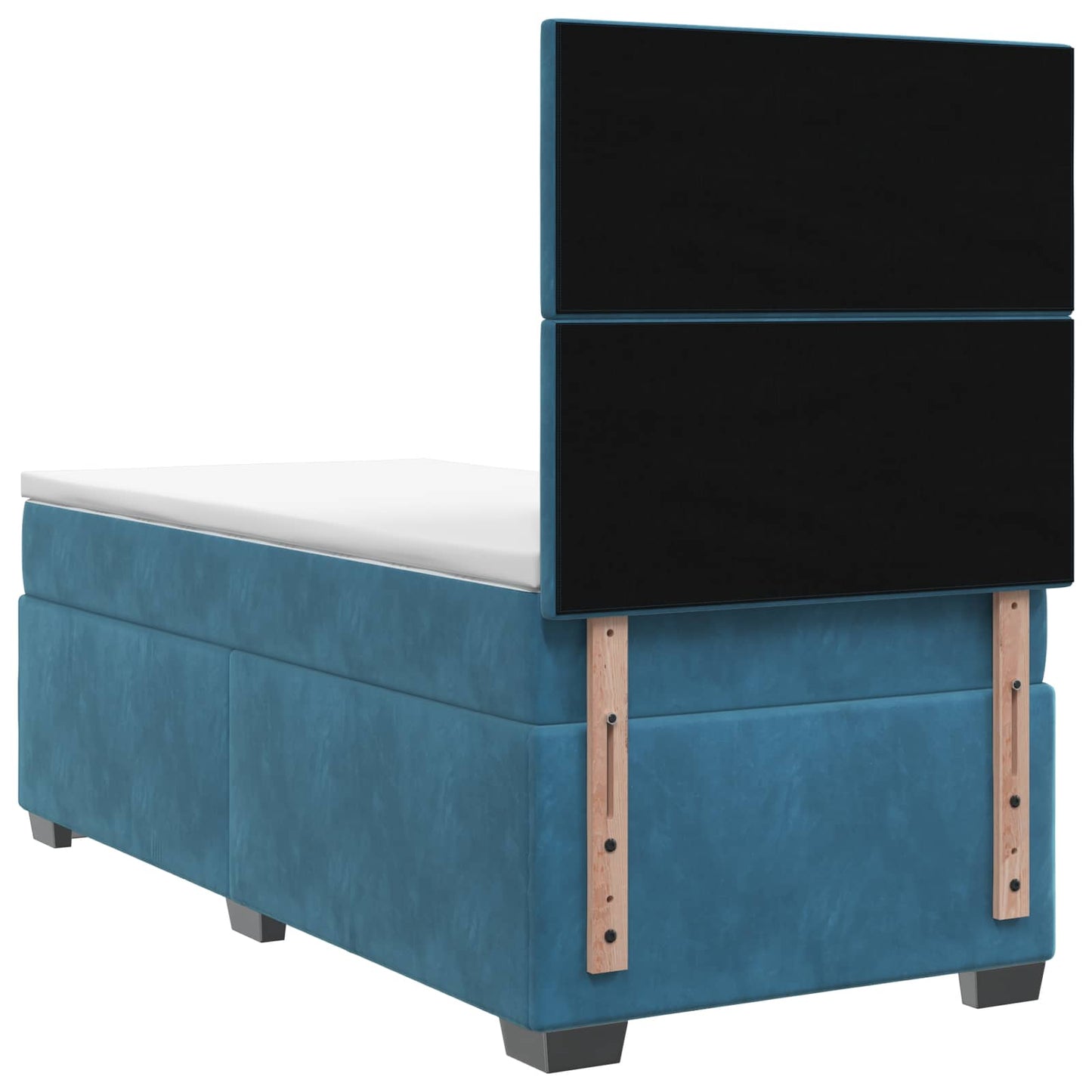 vidaXL Κρεβάτι box spring με στρώμα Μπλε 80 x 200 cm Βελούδο