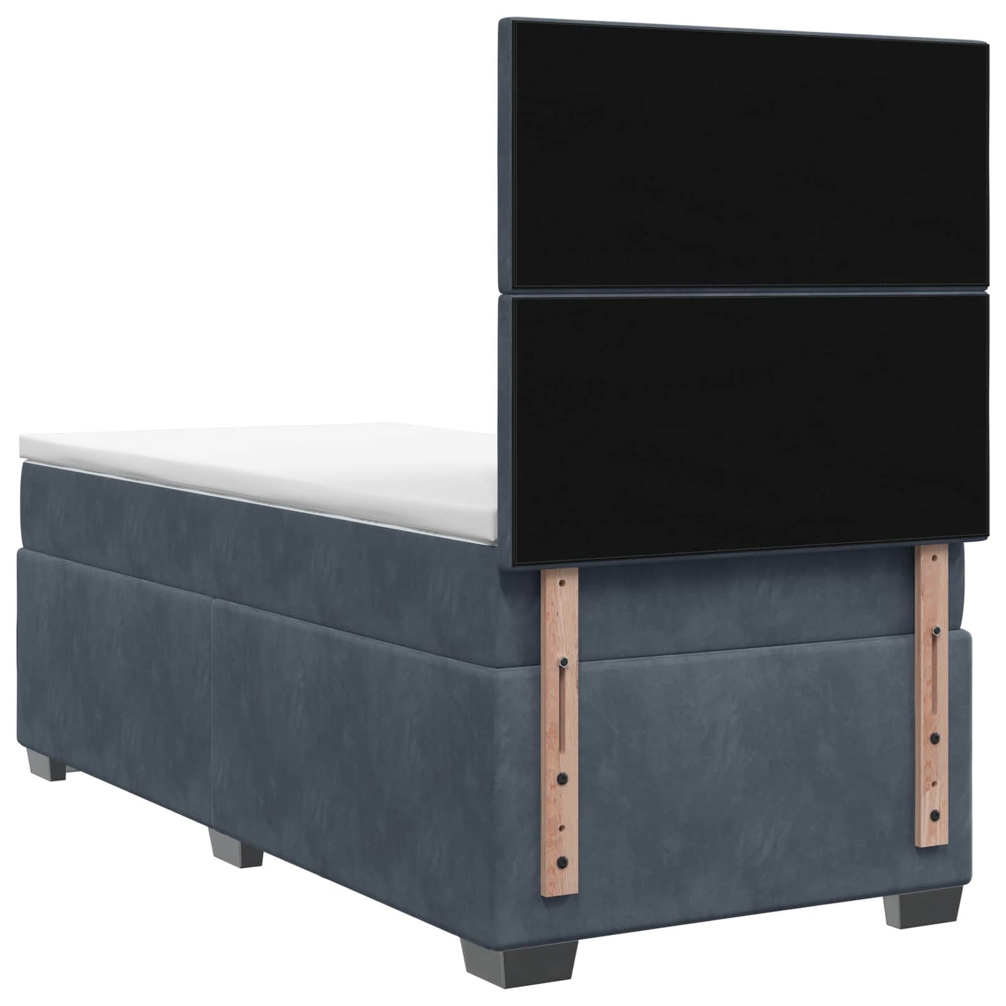vidaXL Κρεβάτι box spring με στρώμα Σκούρο Γκρι 90 x 190 cm Βελούδο