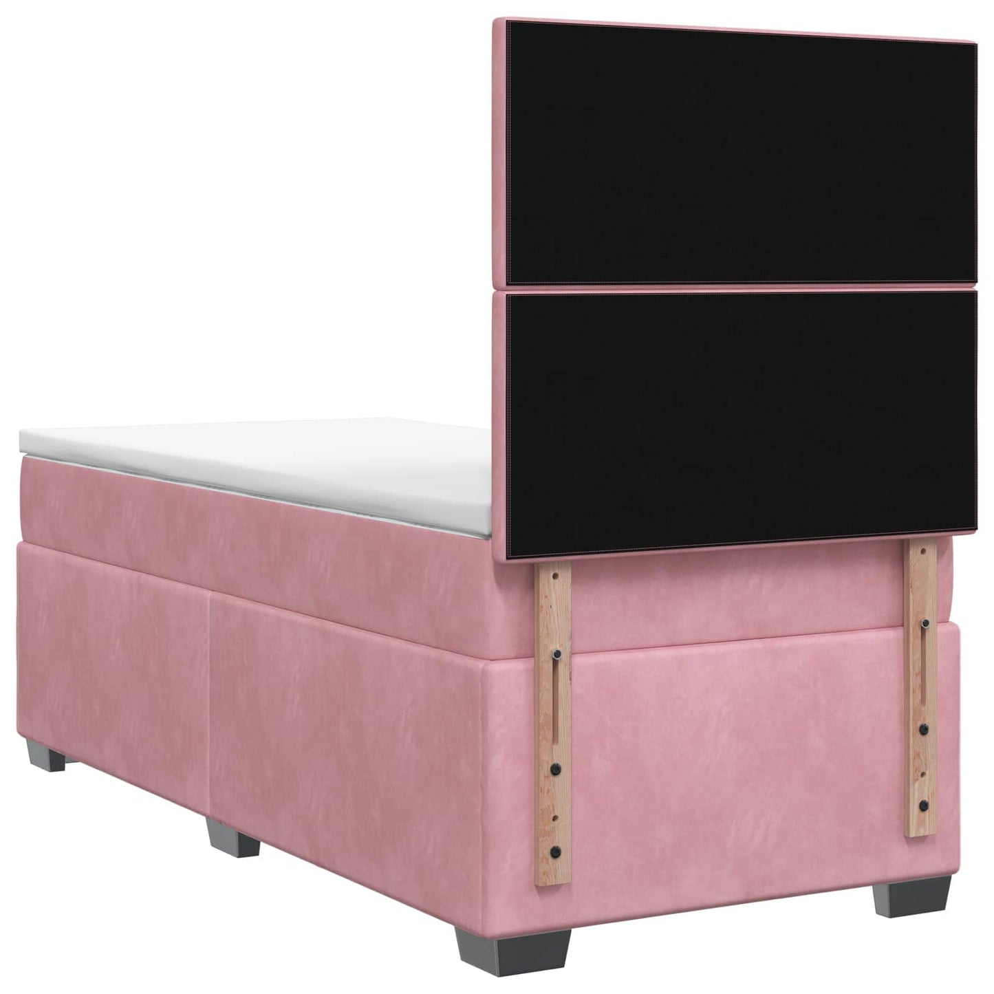 vidaXL Κρεβάτι box spring με στρώμα Ροζ 90 x 200 cm Βελούδο