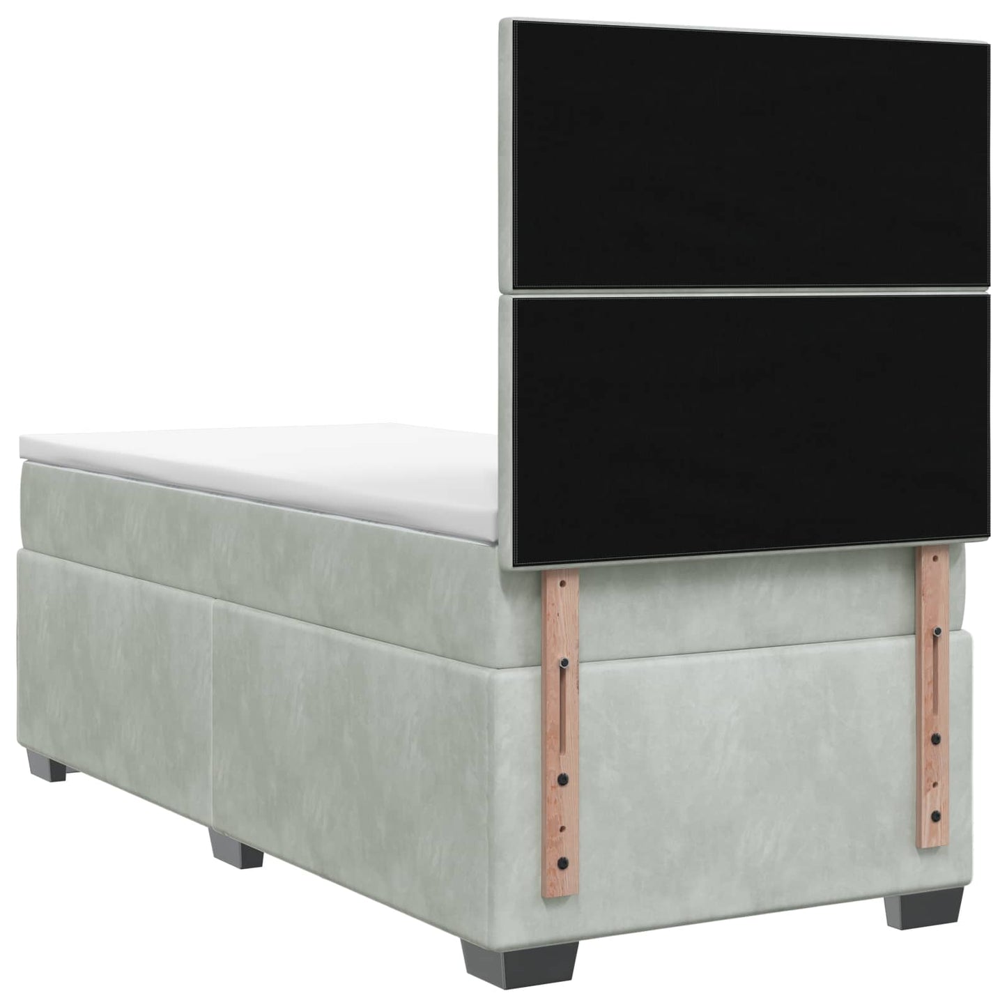 vidaXL Κρεβάτι box spring με στρώμα Ανοιχτό γκρι 100 x 200 cm Βελούδο