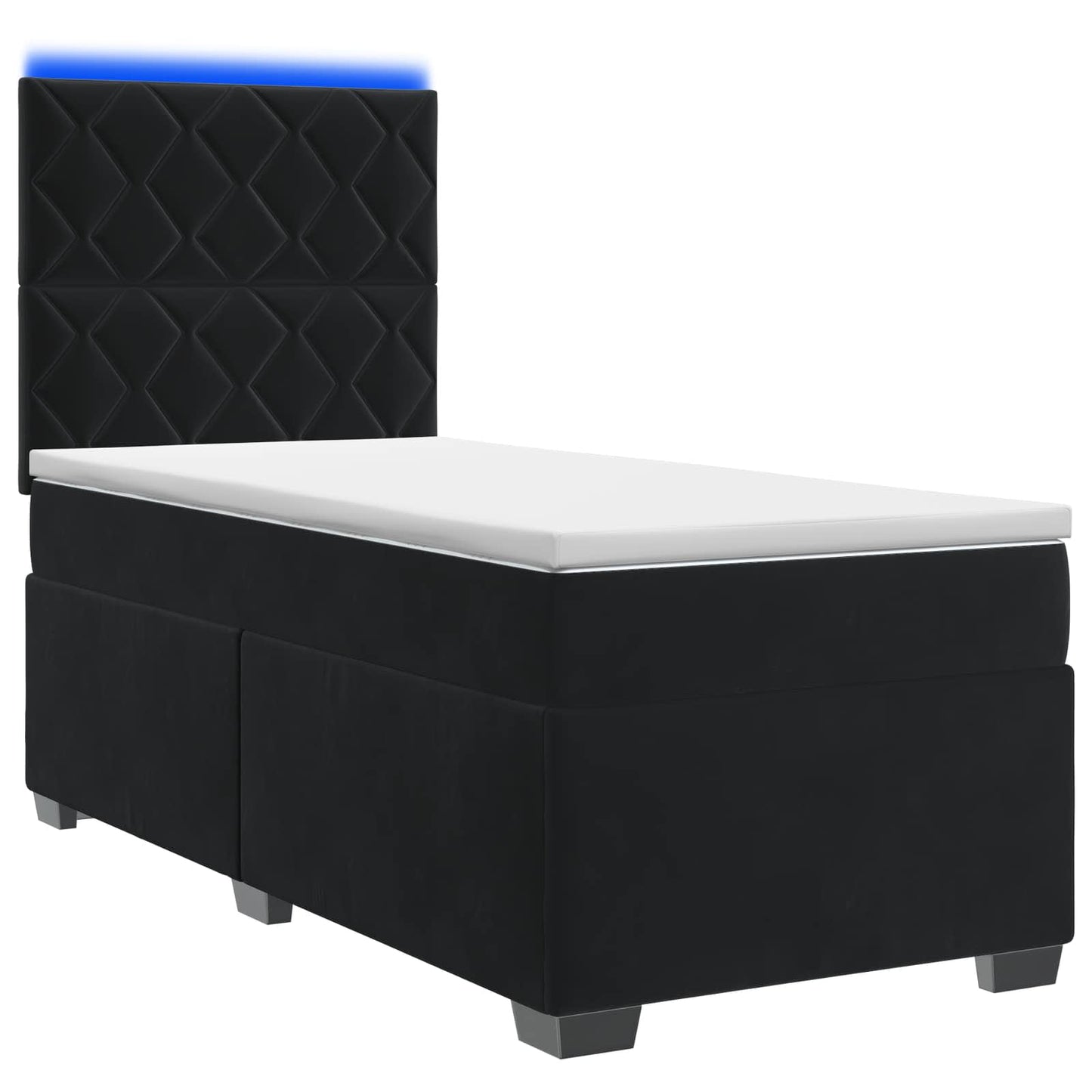 vidaXL Κρεβάτι box spring με στρώμα Μαύρο 100 x 200 cm Βελούδο