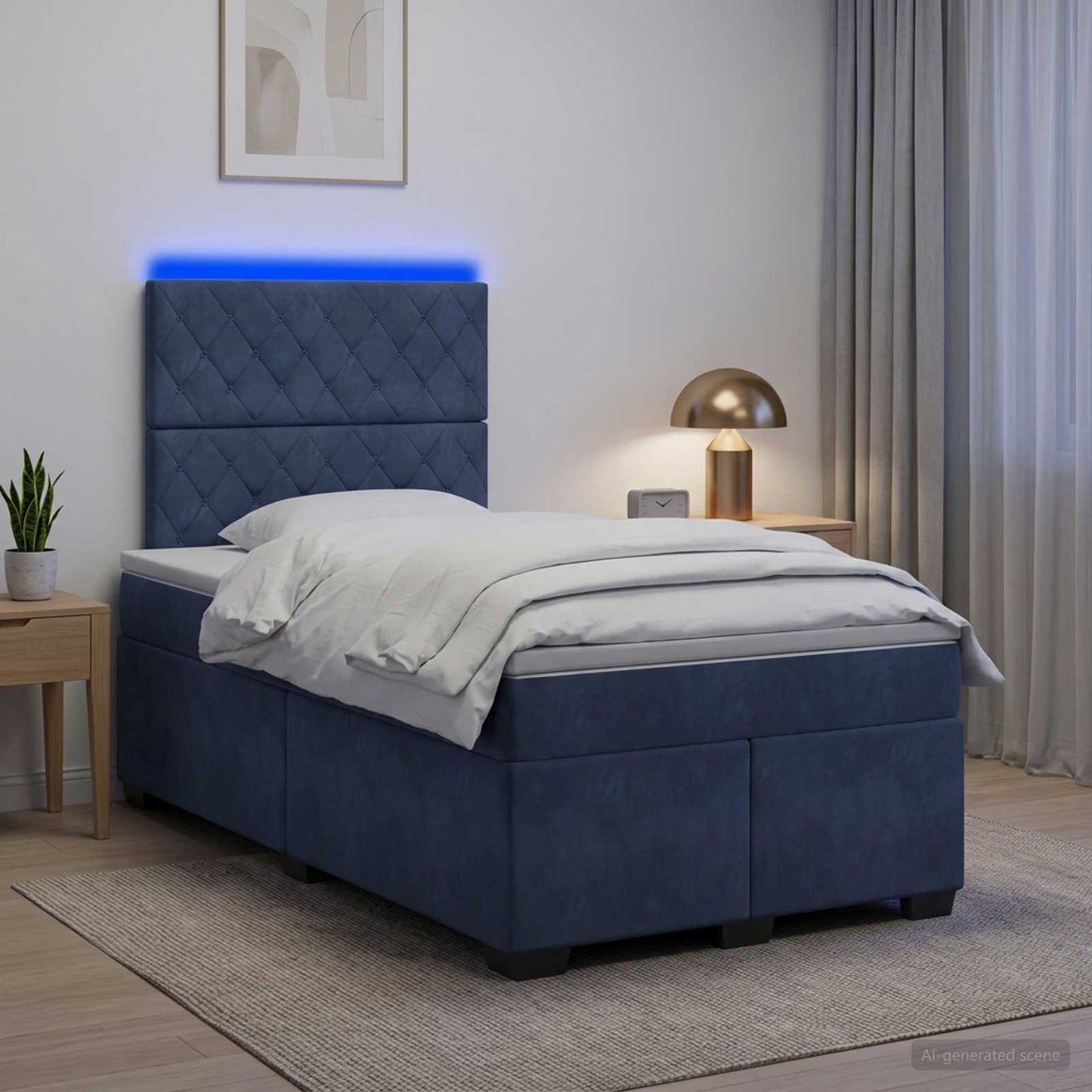 vidaXL Κρεβάτι box spring με στρώμα Σκούρο Γκρι 120 x 200 cm Βελούδο