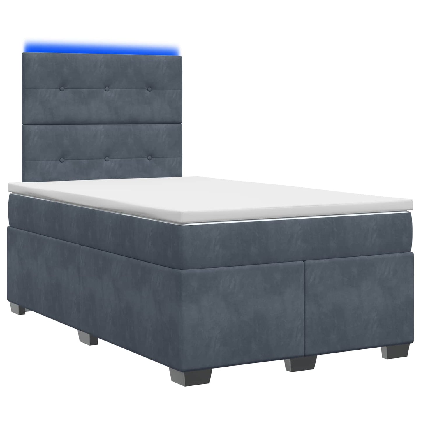 vidaXL Κρεβάτι box spring με στρώμα Σκούρο Γκρι 120 x 190 cm Βελούδο
