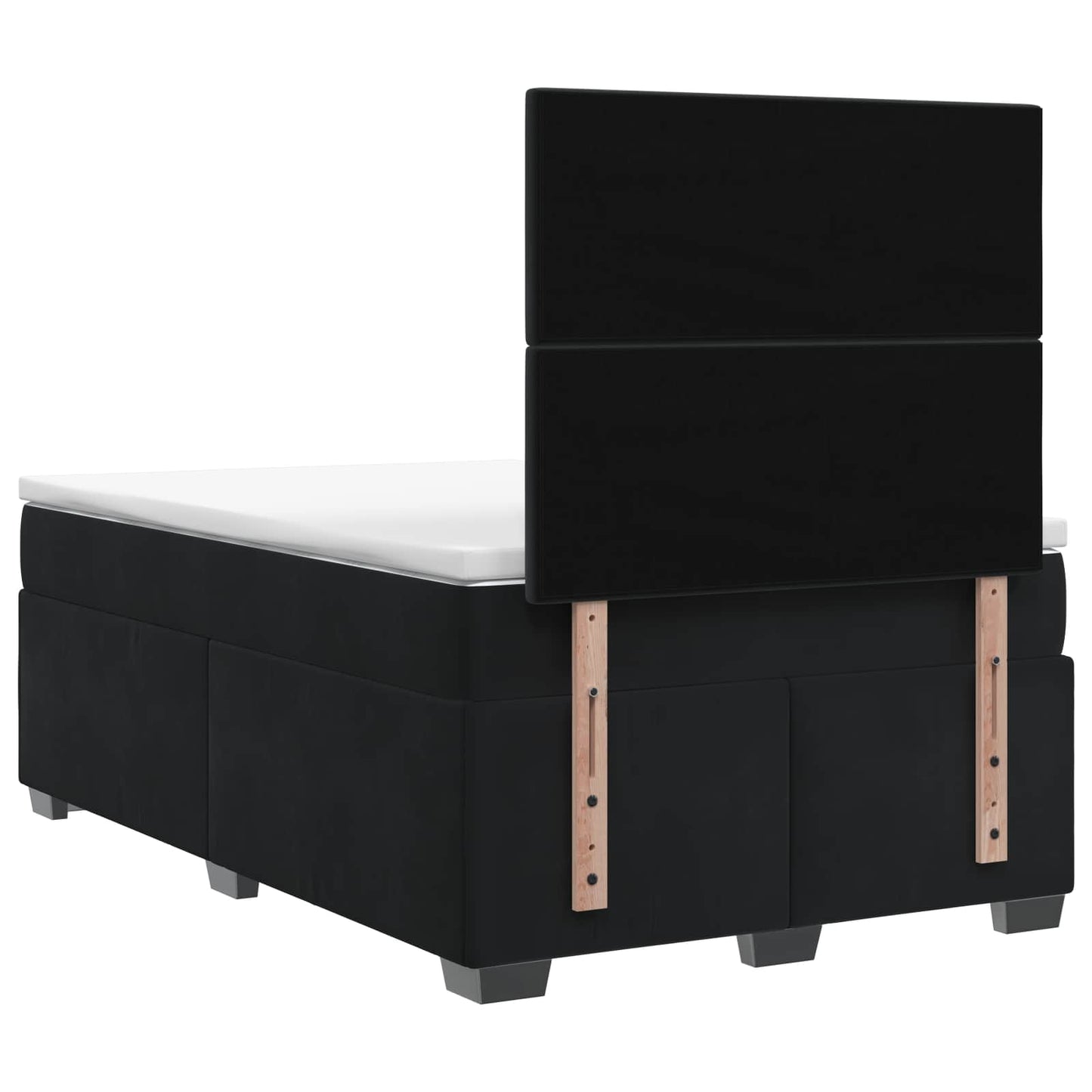 vidaXL Κρεβάτι box spring με στρώμα Μαύρο 120 x 190 cm Βελούδο