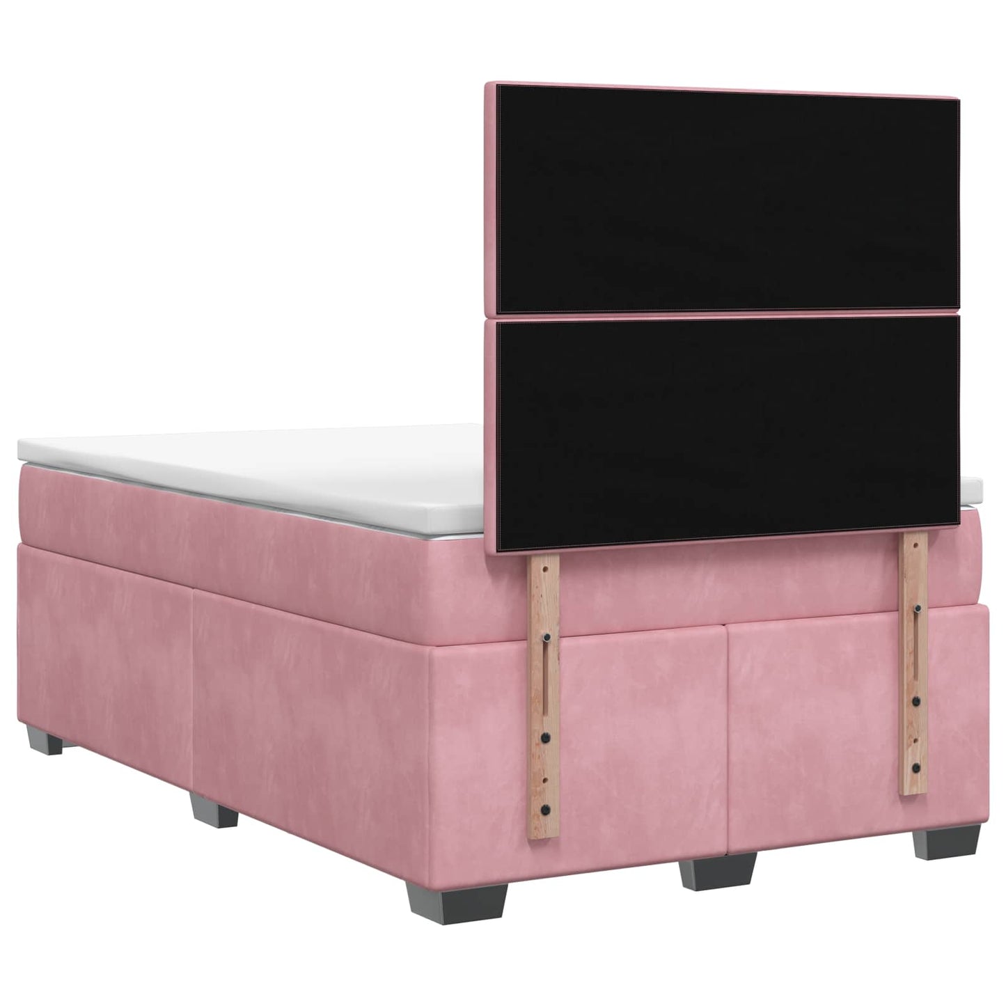vidaXL Κρεβάτι box spring με στρώμα Ροζ 120 x 190 cm Βελούδο