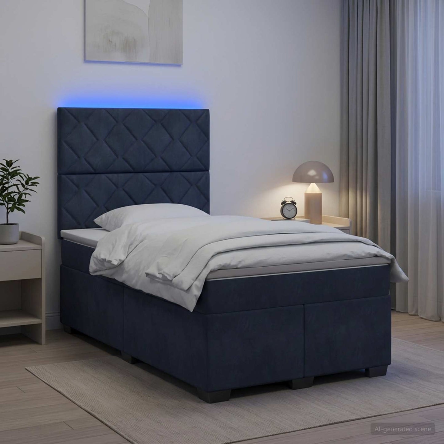 vidaXL Κρεβάτι box spring με στρώμα Σκούρο Γκρι 120 x 200 cm Βελούδο