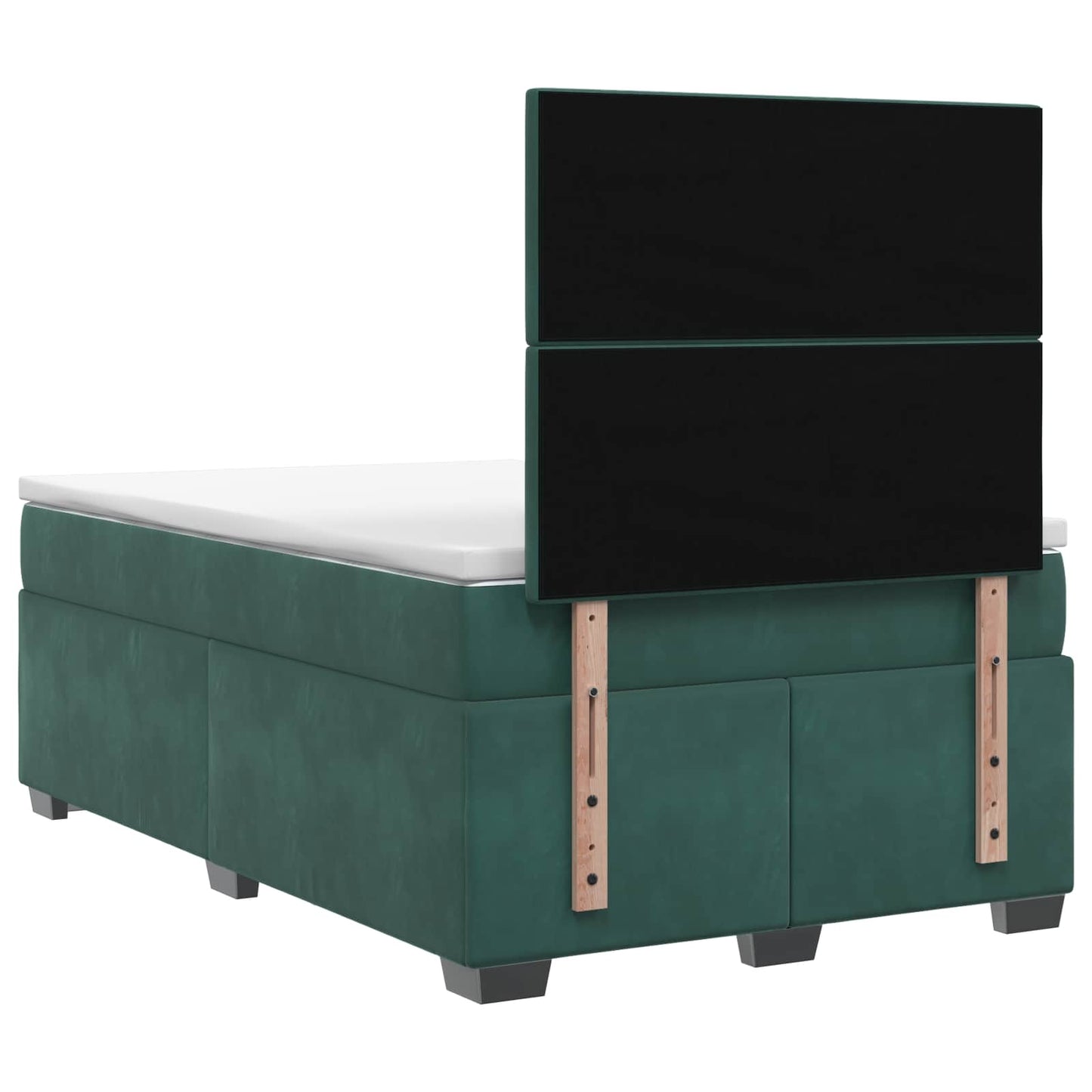 vidaXL Κρεβάτι box spring με στρώμα Σκούρο Πράσινο 120 x 190 cm