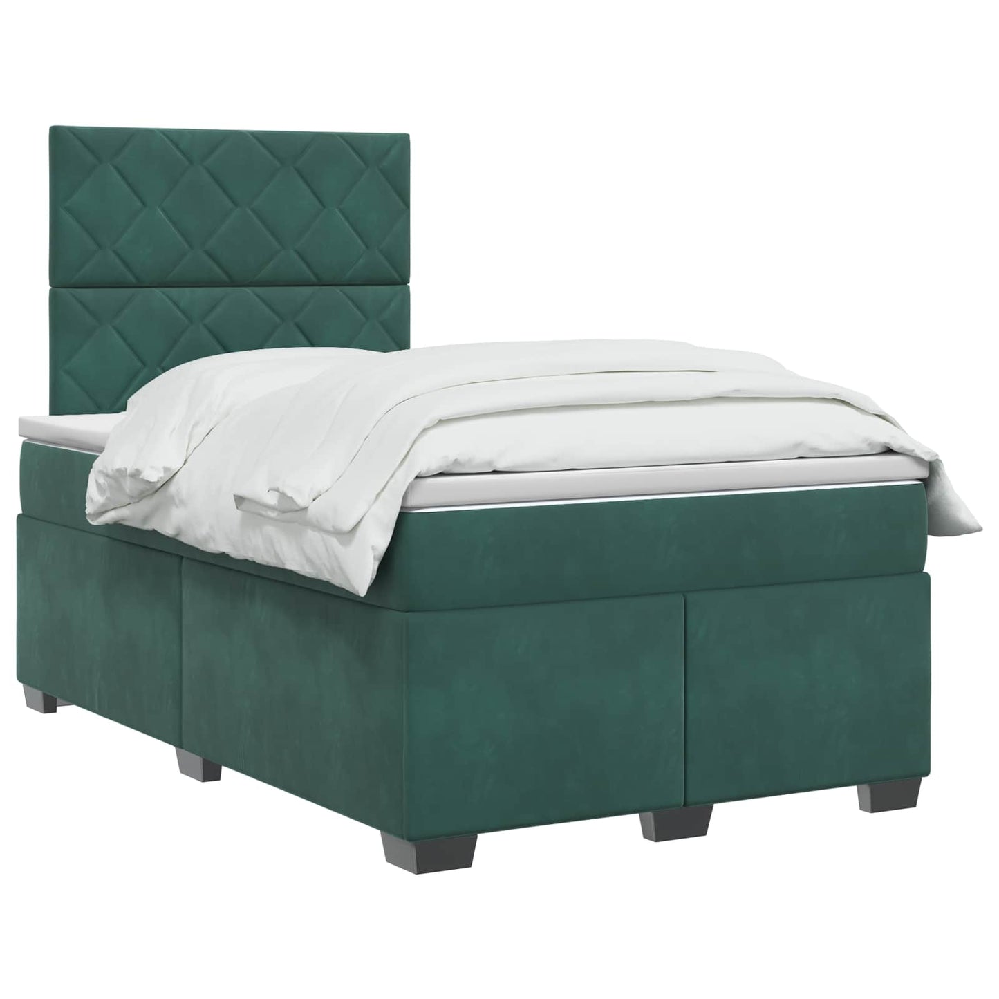 vidaXL Κρεβάτι box spring με στρώμα Σκούρο Πράσινο 120 x 190 cm