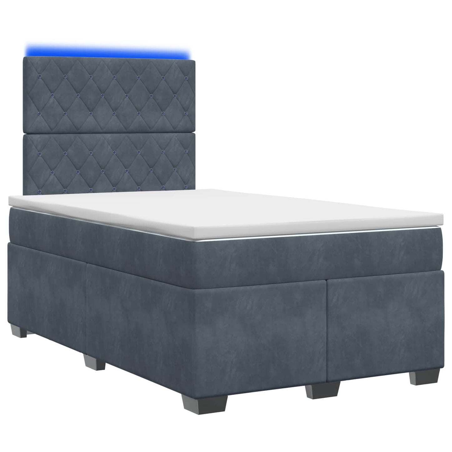 vidaXL Κρεβάτι box spring με στρώμα Σκούρο Γκρι 120 x 200 cm Βελούδο