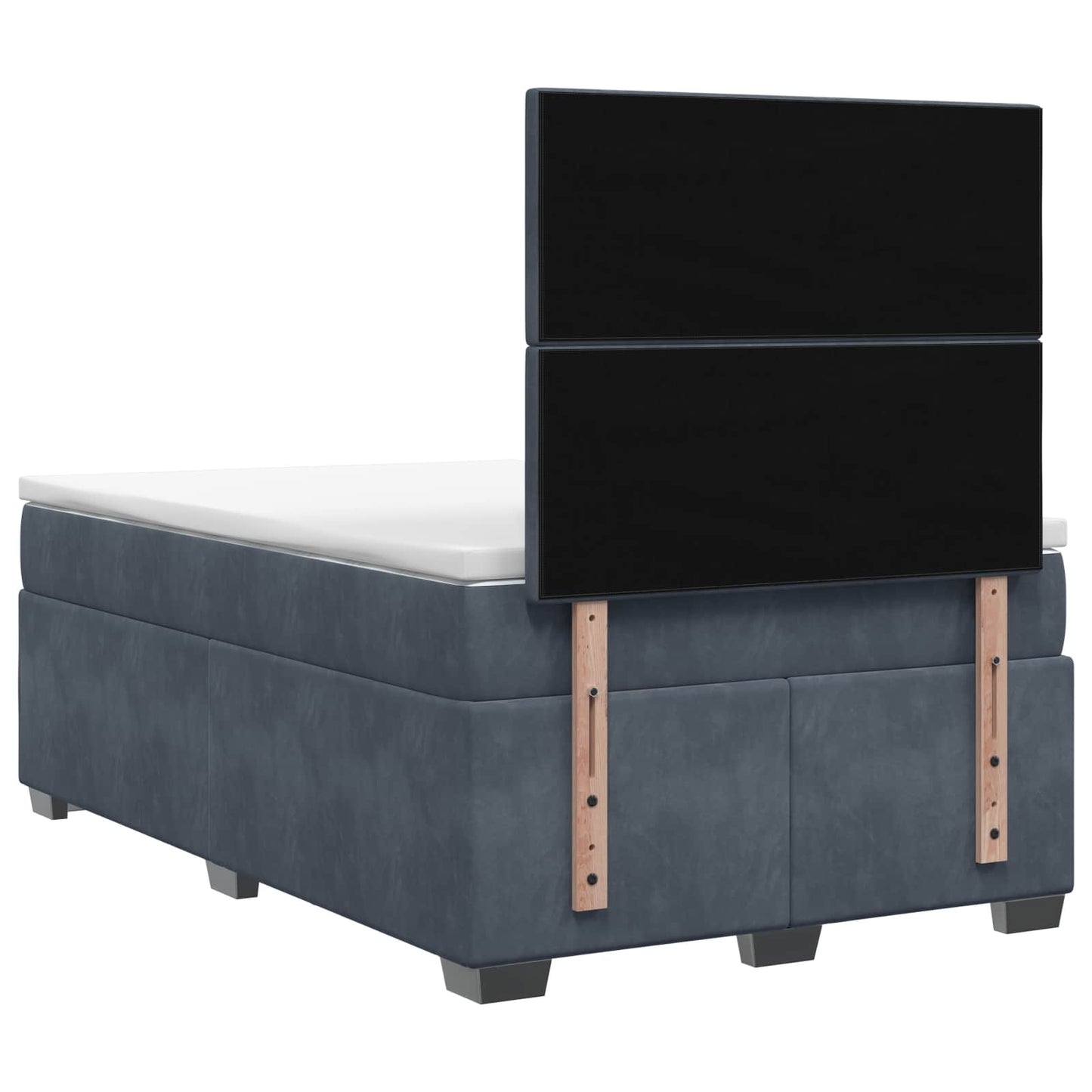 vidaXL Κρεβάτι box spring με στρώμα Σκούρο Γκρι 120 x 200 cm Βελούδο