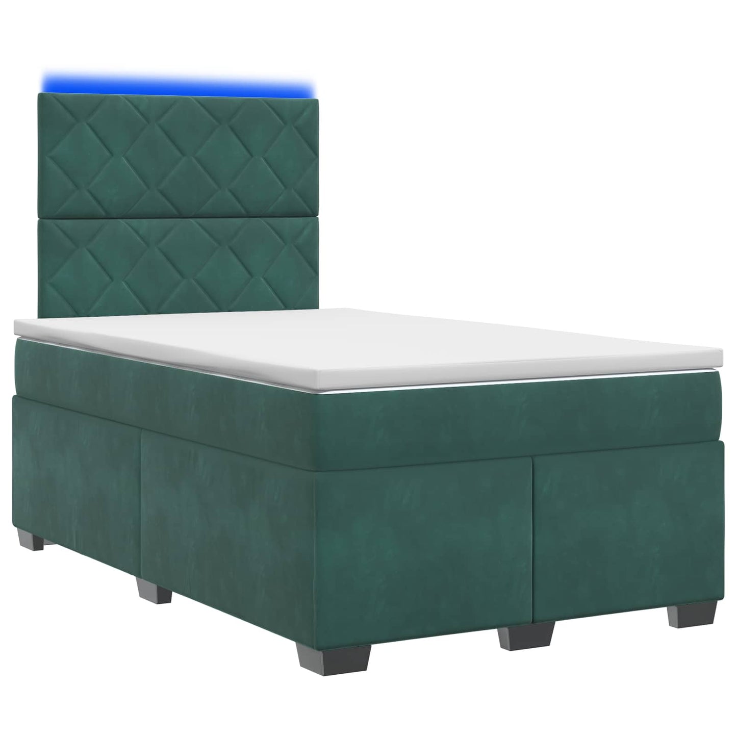 vidaXL Κρεβάτι box spring με στρώμα Σκούρο Πράσινο 120 x 200 cm