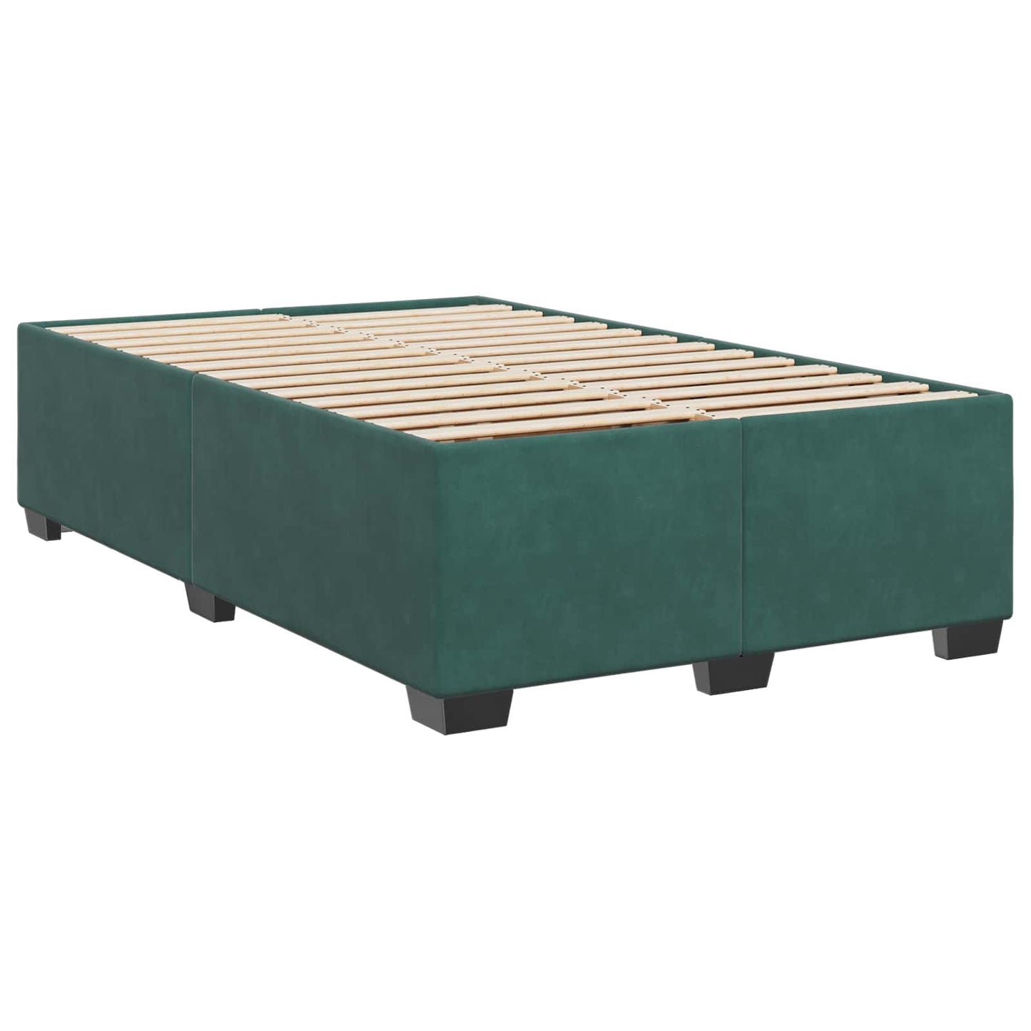 vidaXL Κρεβάτι box spring με στρώμα Σκούρο Πράσινο 120 x 200 cm