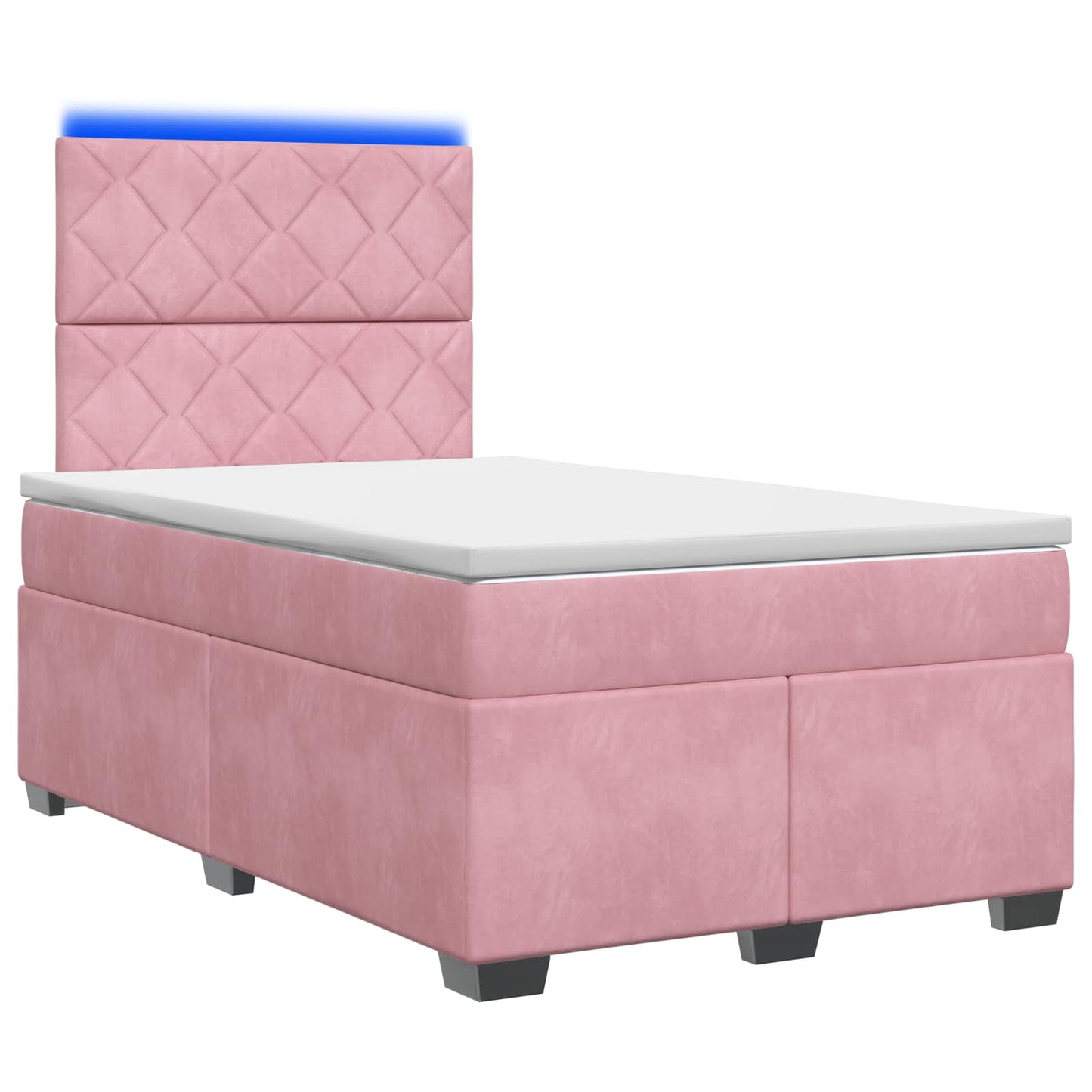 vidaXL Κρεβάτι box spring με στρώμα Ροζ 120 x 200 cm Βελούδο