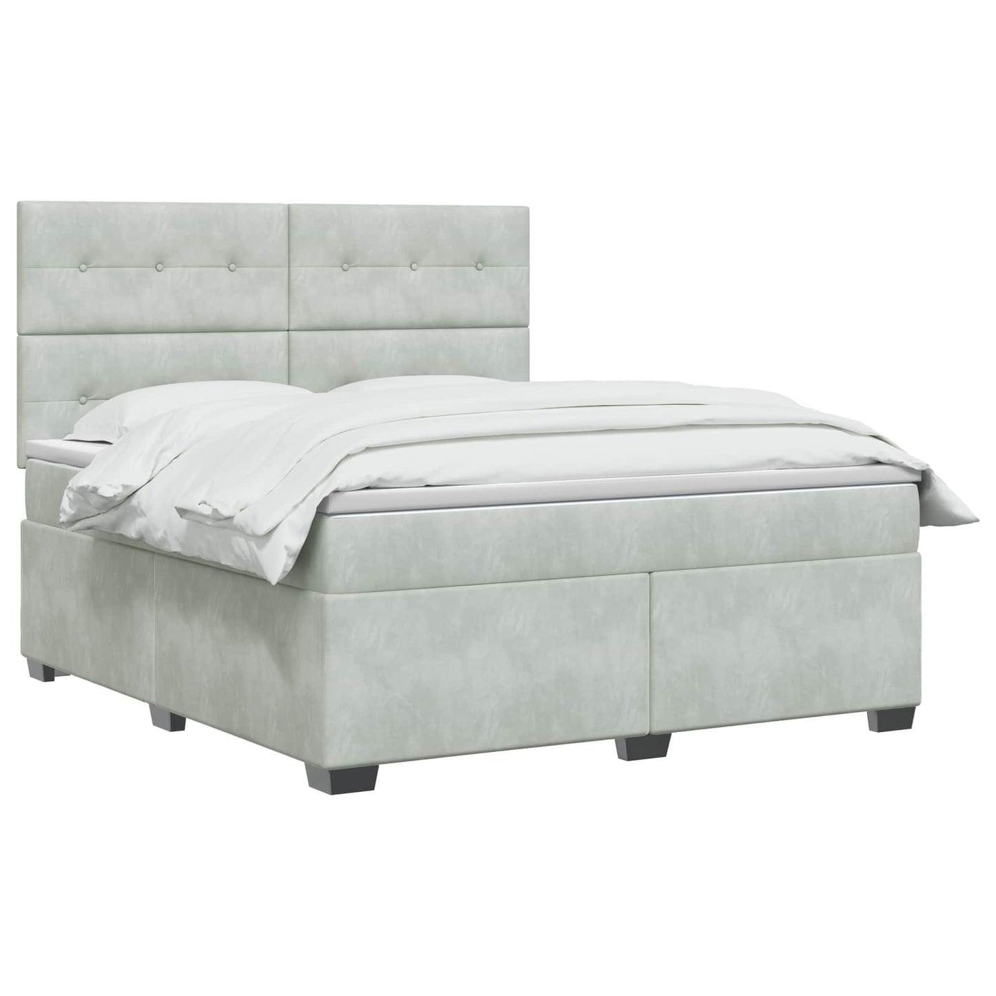 vidaXL Κρεβάτι box spring με στρώμα Ανοιχτό γκρι 140 x 190 cm Βελούδο