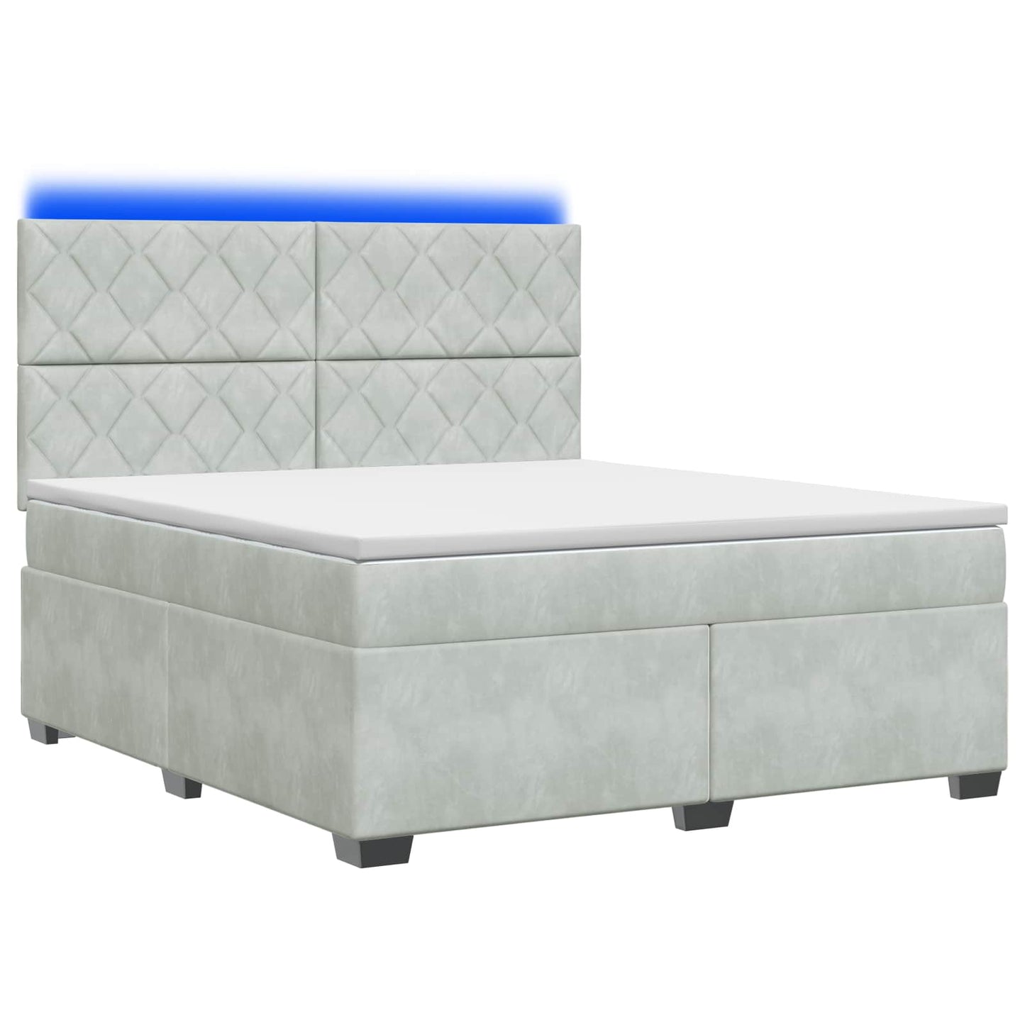 vidaXL Κρεβάτι box spring με στρώμα Ανοιχτό γκρι 140 x 190 cm Βελούδο