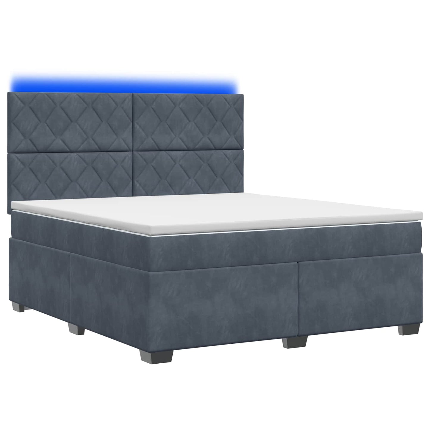 vidaXL Κρεβάτι box spring με στρώμα Σκούρο Γκρι 140 x 190 cm Βελούδο
