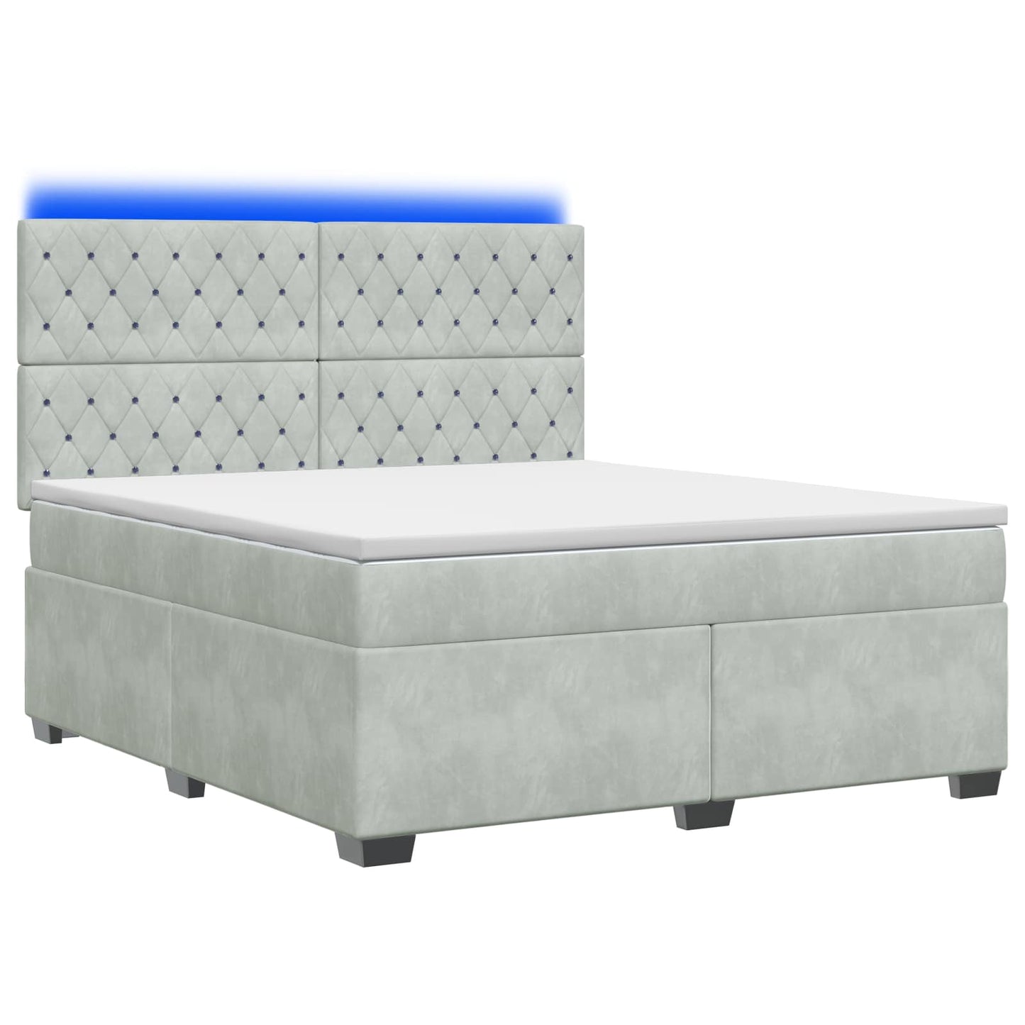 vidaXL Κρεβάτι box spring με στρώμα Ανοιχτό γκρι 140 x 200 cm Βελούδο