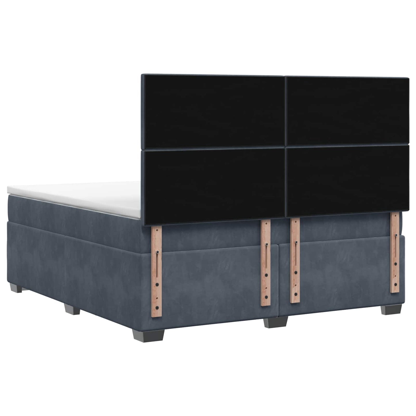 vidaXL Κρεβάτι box spring με στρώμα Σκούρο Γκρι 140 x 200 cm Βελούδο