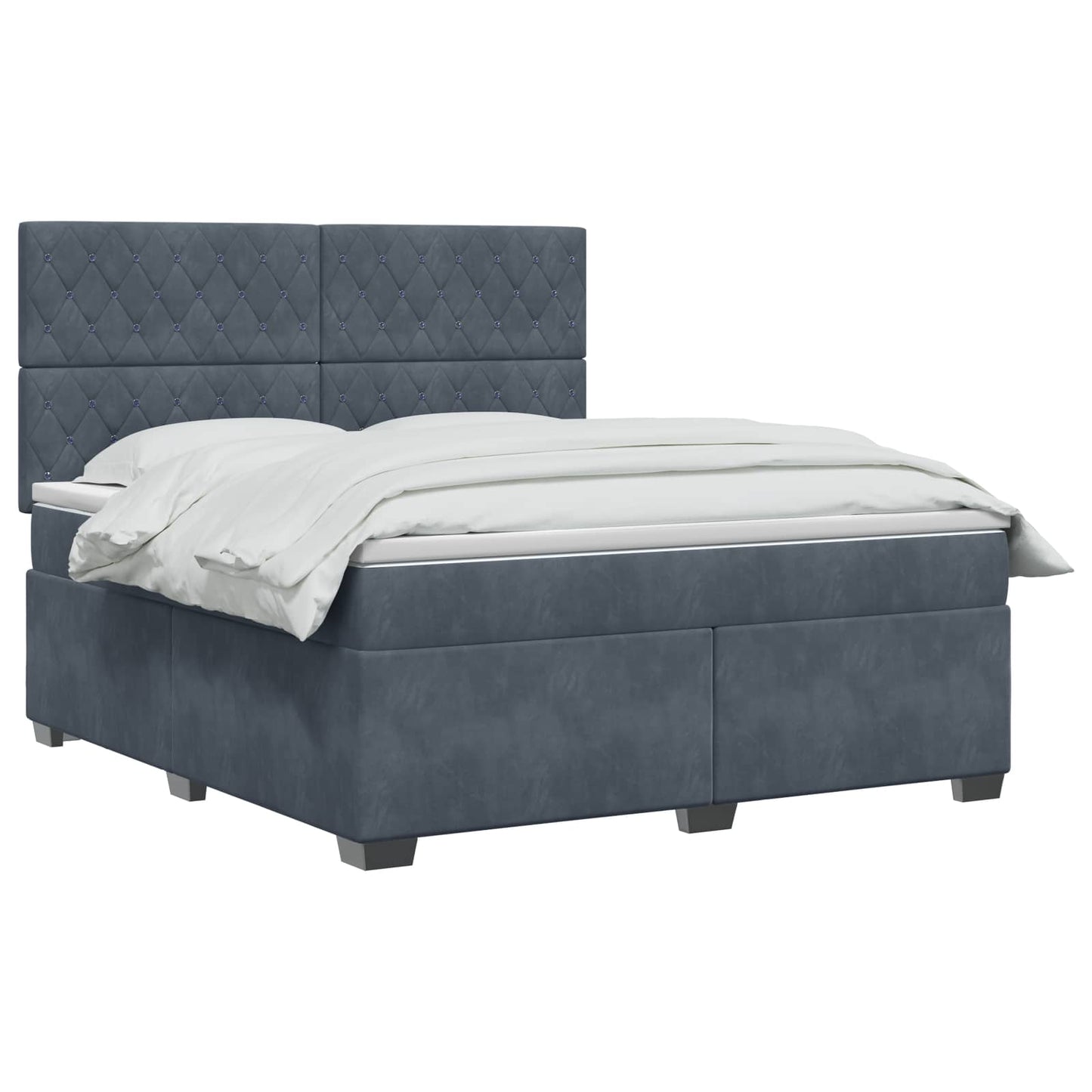 vidaXL Κρεβάτι box spring με στρώμα Σκούρο Γκρι 140 x 200 cm Βελούδο