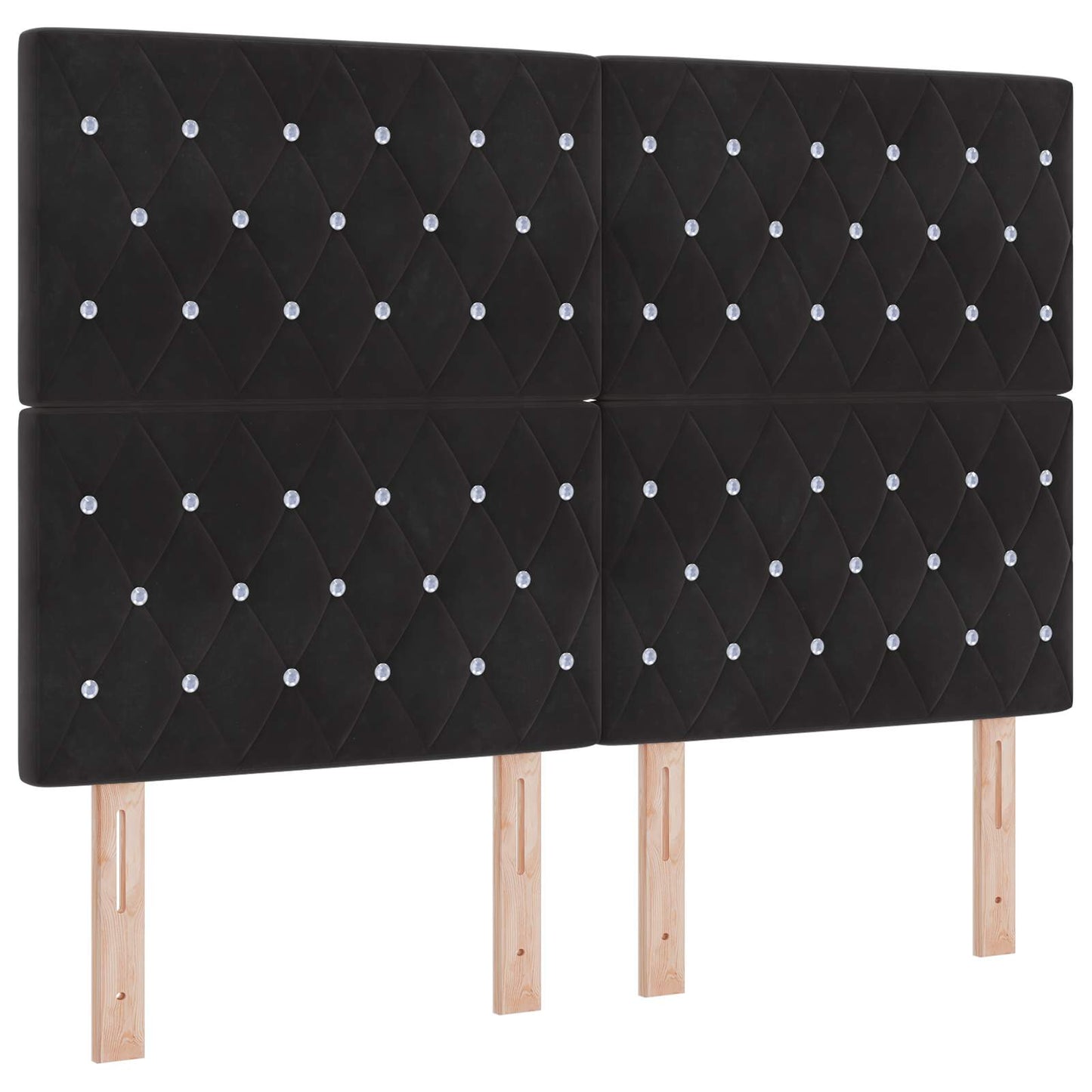 vidaXL Κρεβάτι box spring με στρώμα Μαύρο 140 x 200 cm Βελούδο
