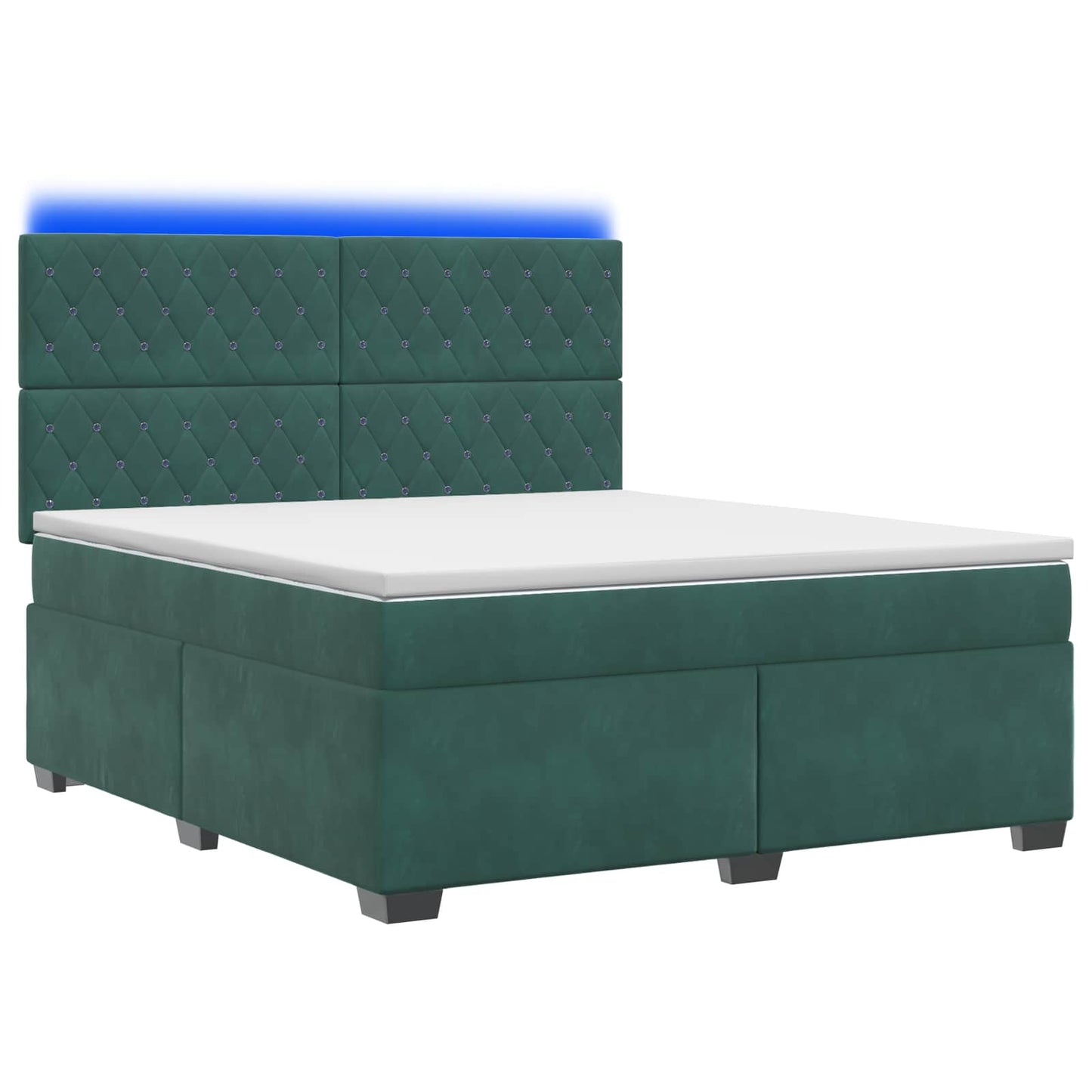 vidaXL Κρεβάτι box spring με στρώμα Σκούρο Πράσινο 140 x 200 cm