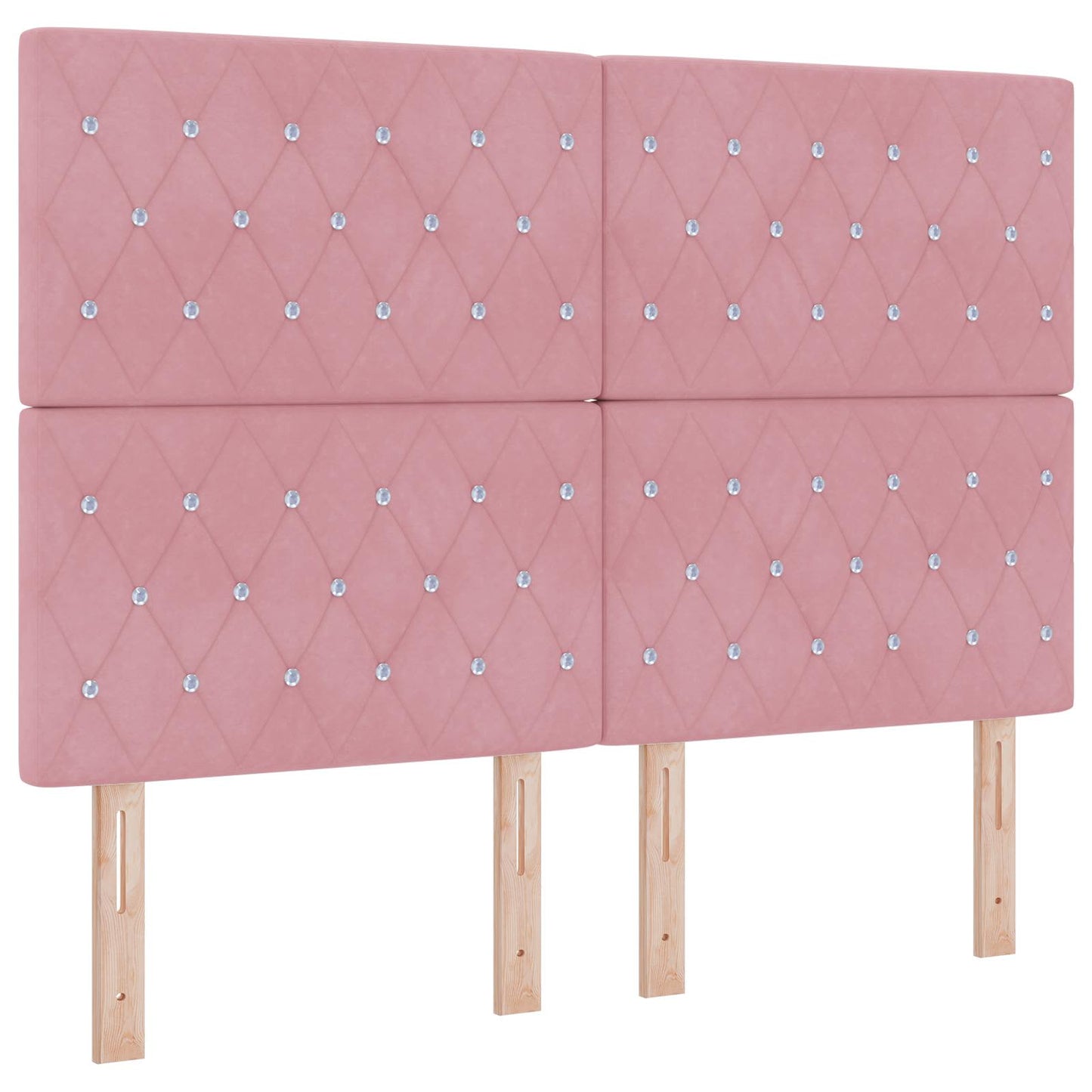 vidaXL Κρεβάτι box spring με στρώμα Ροζ 140 x 200 cm Βελούδο