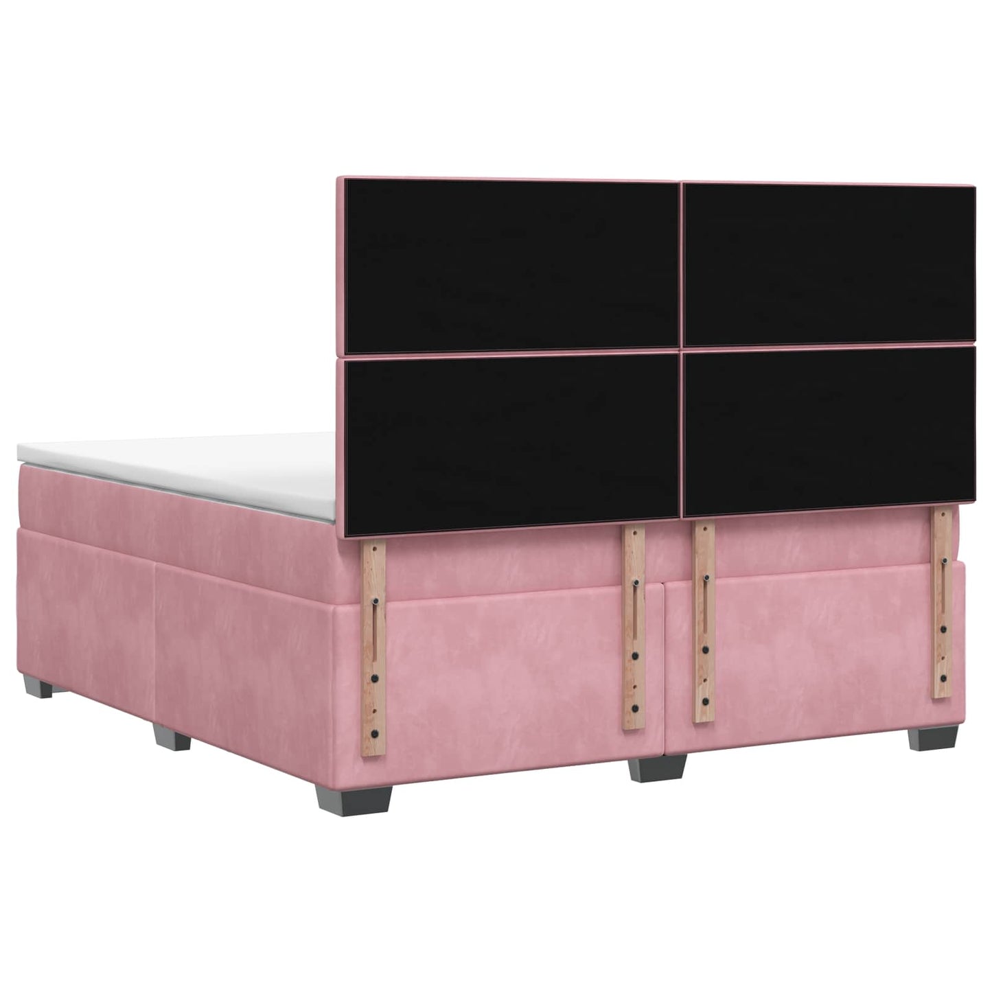 vidaXL Κρεβάτι box spring με στρώμα Ροζ 140 x 200 cm Βελούδο