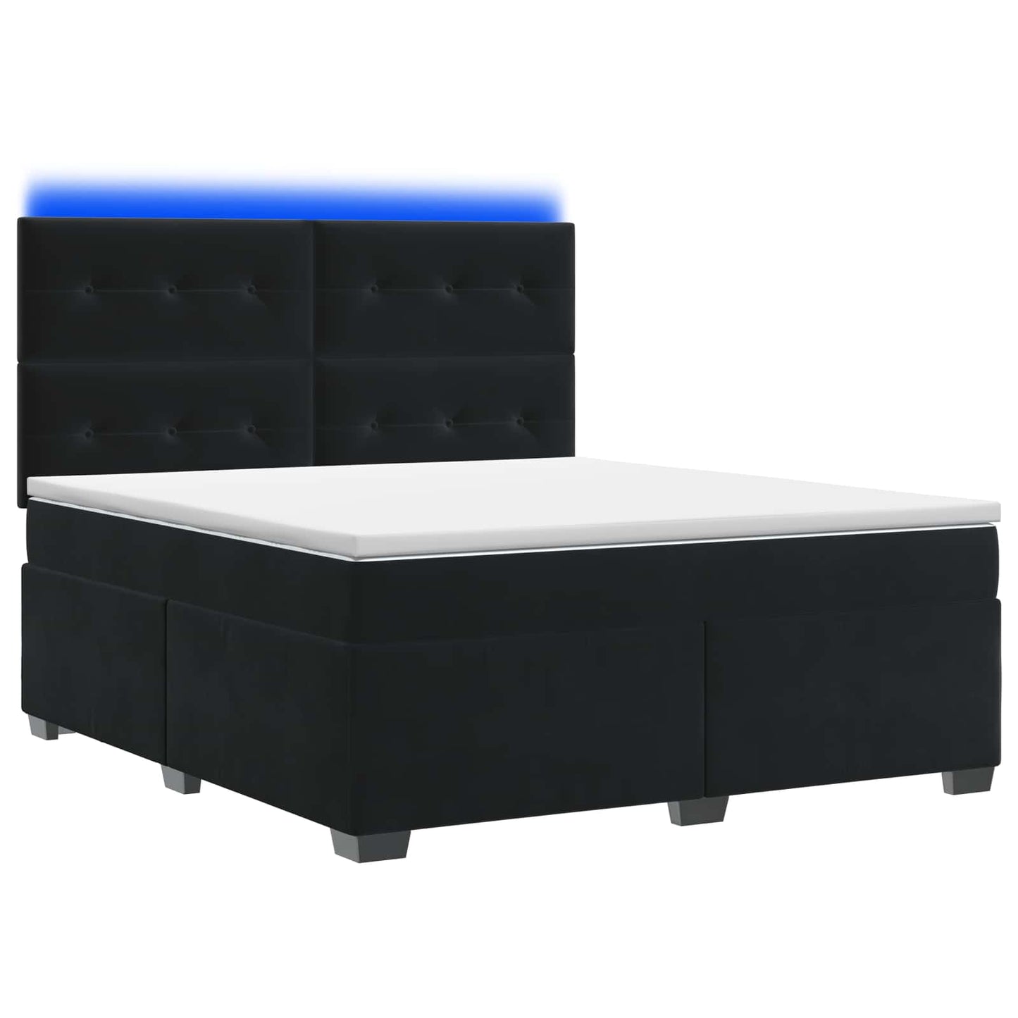 vidaXL Κρεβάτι box spring με στρώμα Μαύρο 140 x 200 cm Βελούδο
