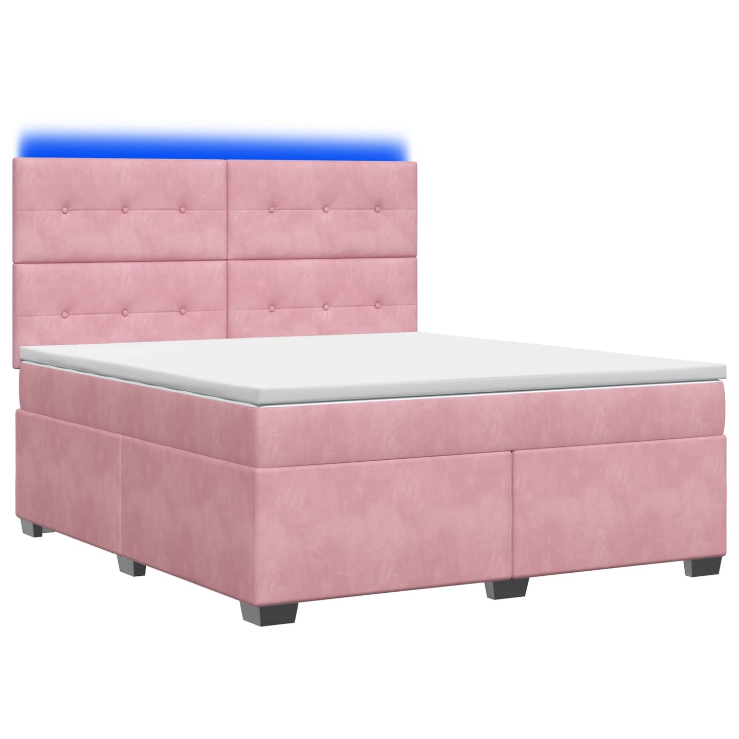 vidaXL Κρεβάτι box spring με στρώμα Ροζ 140 x 200 cm Βελούδο
