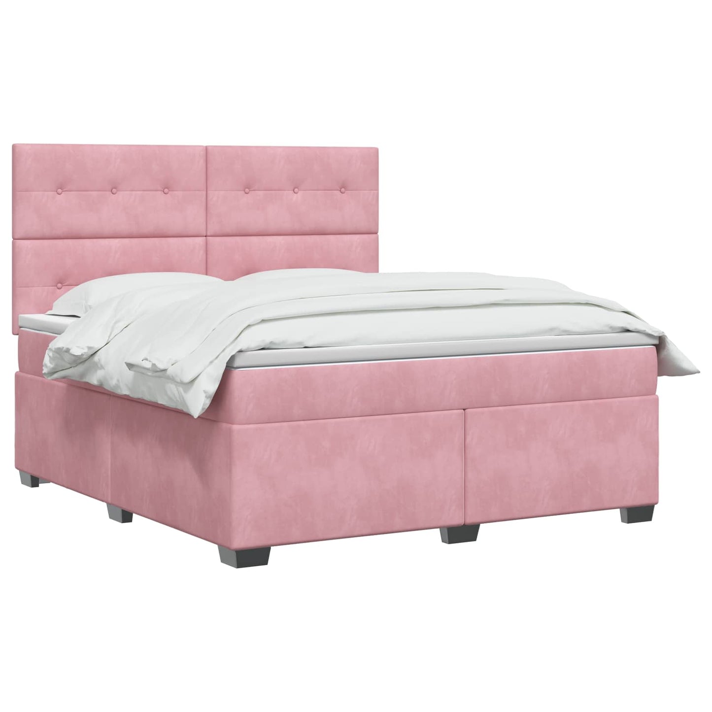 vidaXL Κρεβάτι box spring με στρώμα Ροζ 140 x 200 cm Βελούδο